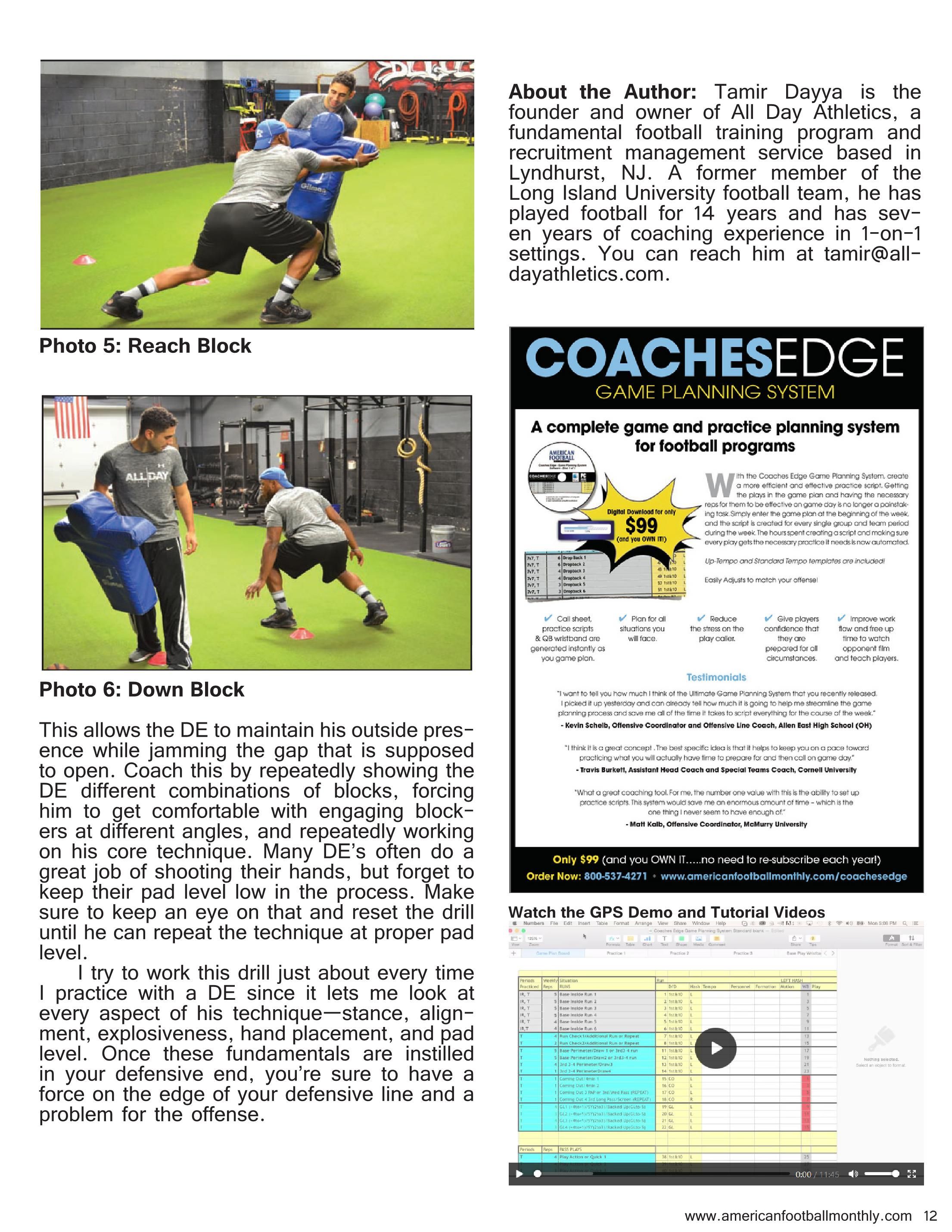 Drills Report: Fundamental Defensive End Training — American Football Quarterly Vol 1 — 2017, page 12