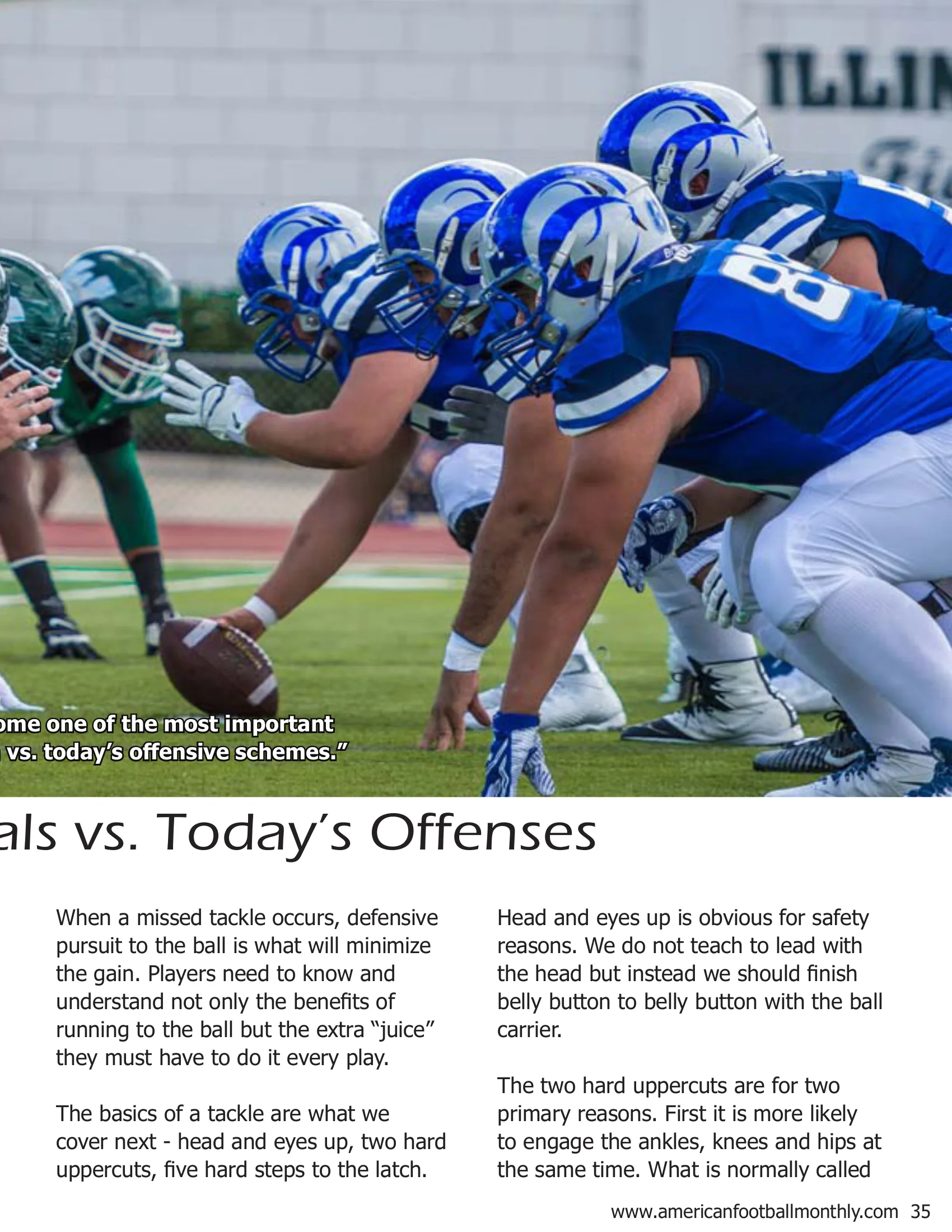 Defensive Fundamentals vs. Today's Offenses — American Football Quarterly Vol 1 — Summer 2018, page 35