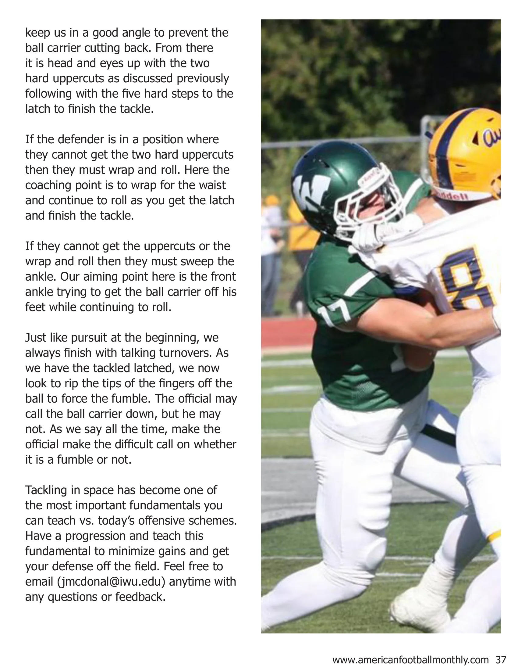 Defensive Fundamentals vs. Today's Offenses — American Football Quarterly Vol 1 — Summer 2018, page 37