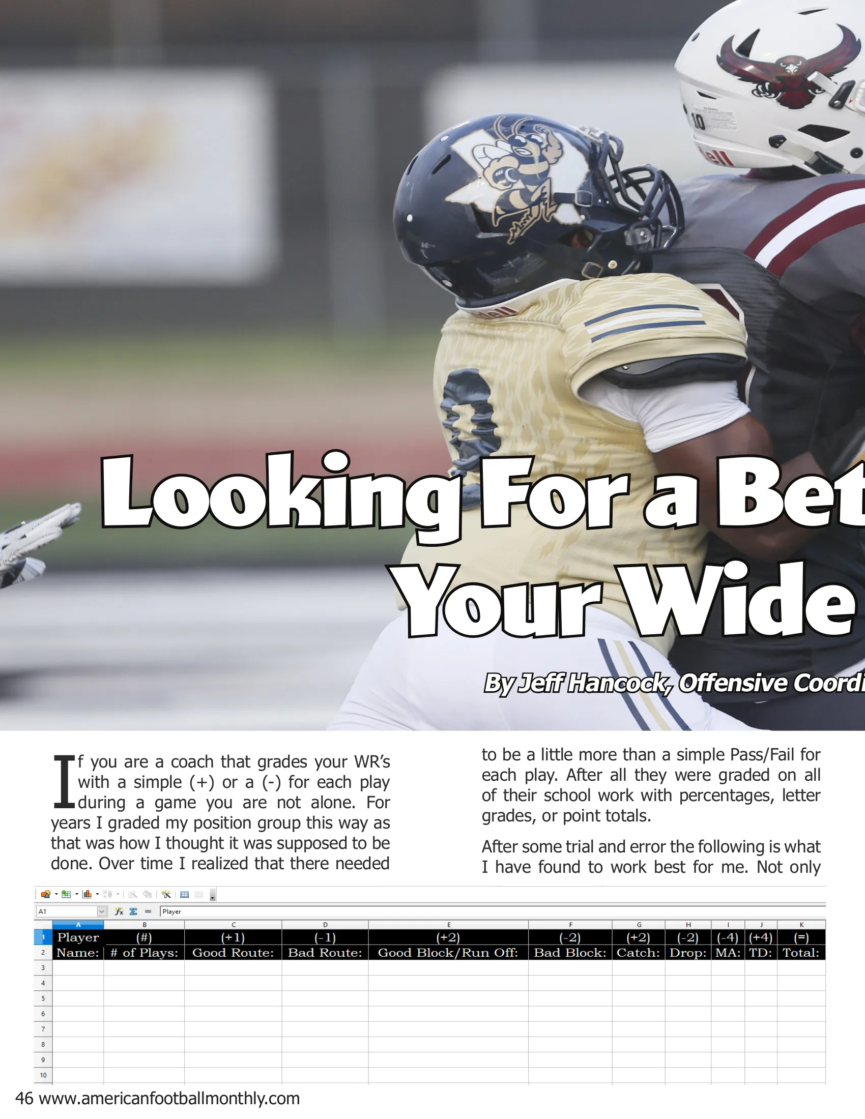Looking For a Better Way to Grade Your Wide Receivers? — American Football Quarterly Vol 1 — Summer 2018, page 46