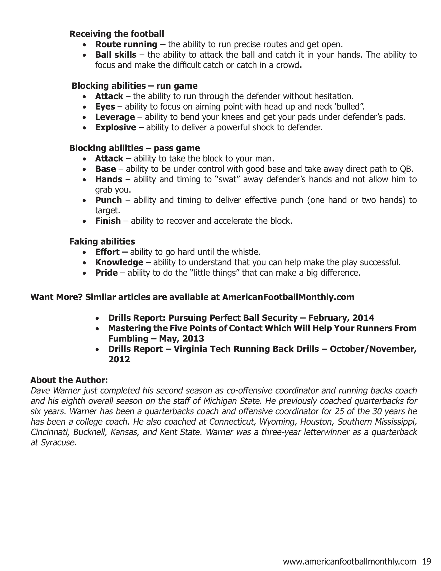 Two Articles from Southern Mississippi — American Football Quarterly Vol 1 — Winter 2019, page 19