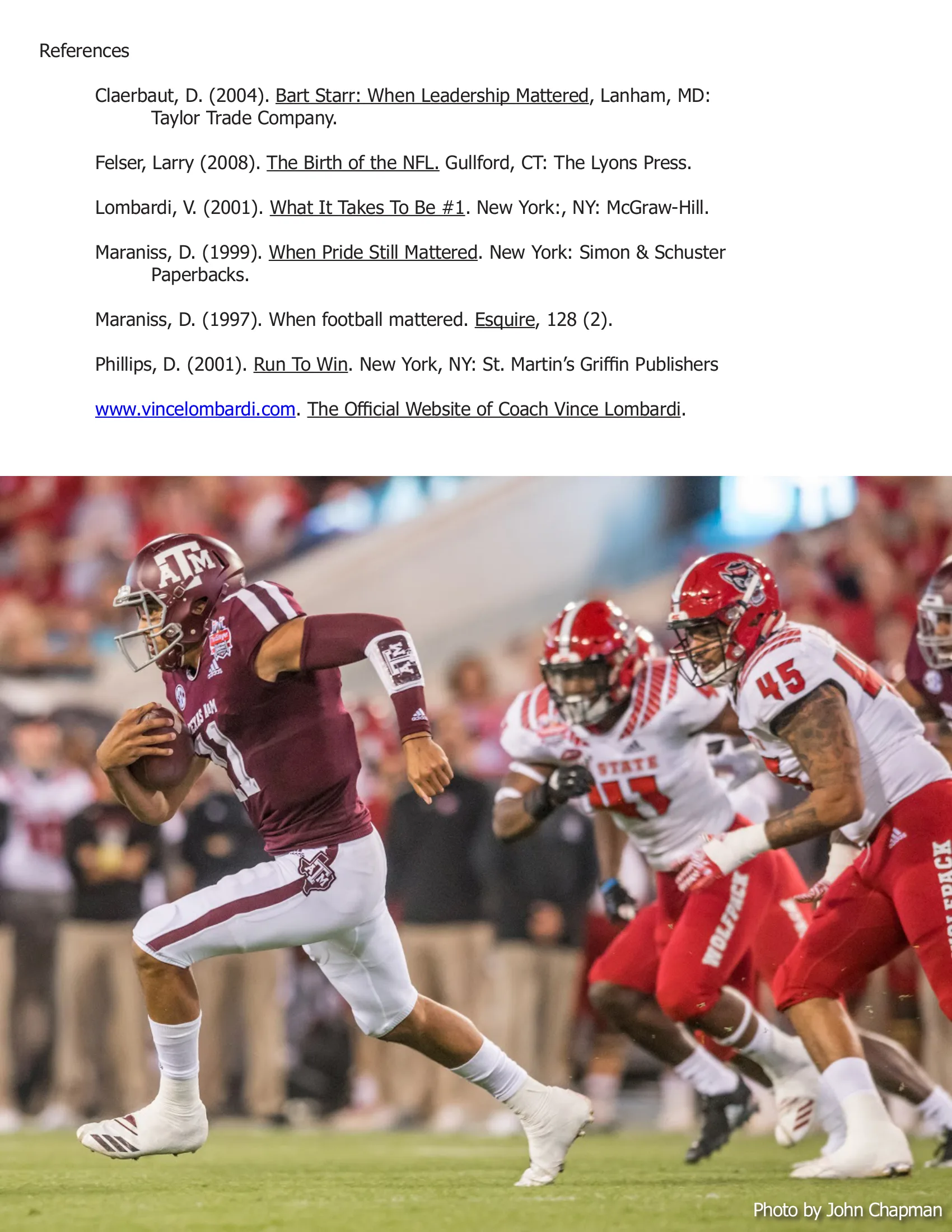 Coach Vince Lombardi: The Early Years - Part III — American Football Quarterly Vol 1 — Winter 2019, page 25