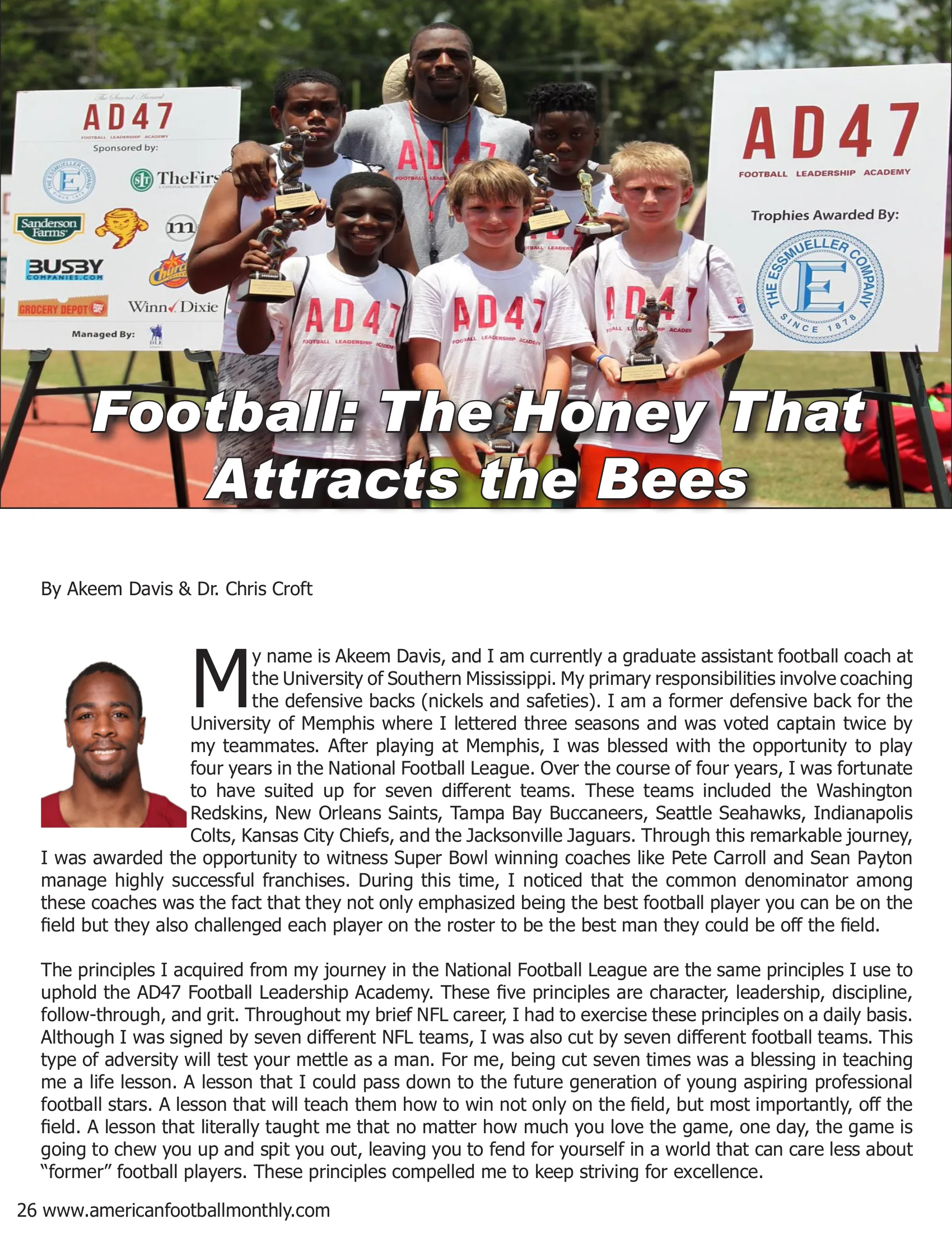 Football: The Honey That Attracts the Bees — American Football Quarterly Vol 1 — Winter 2019, page 26