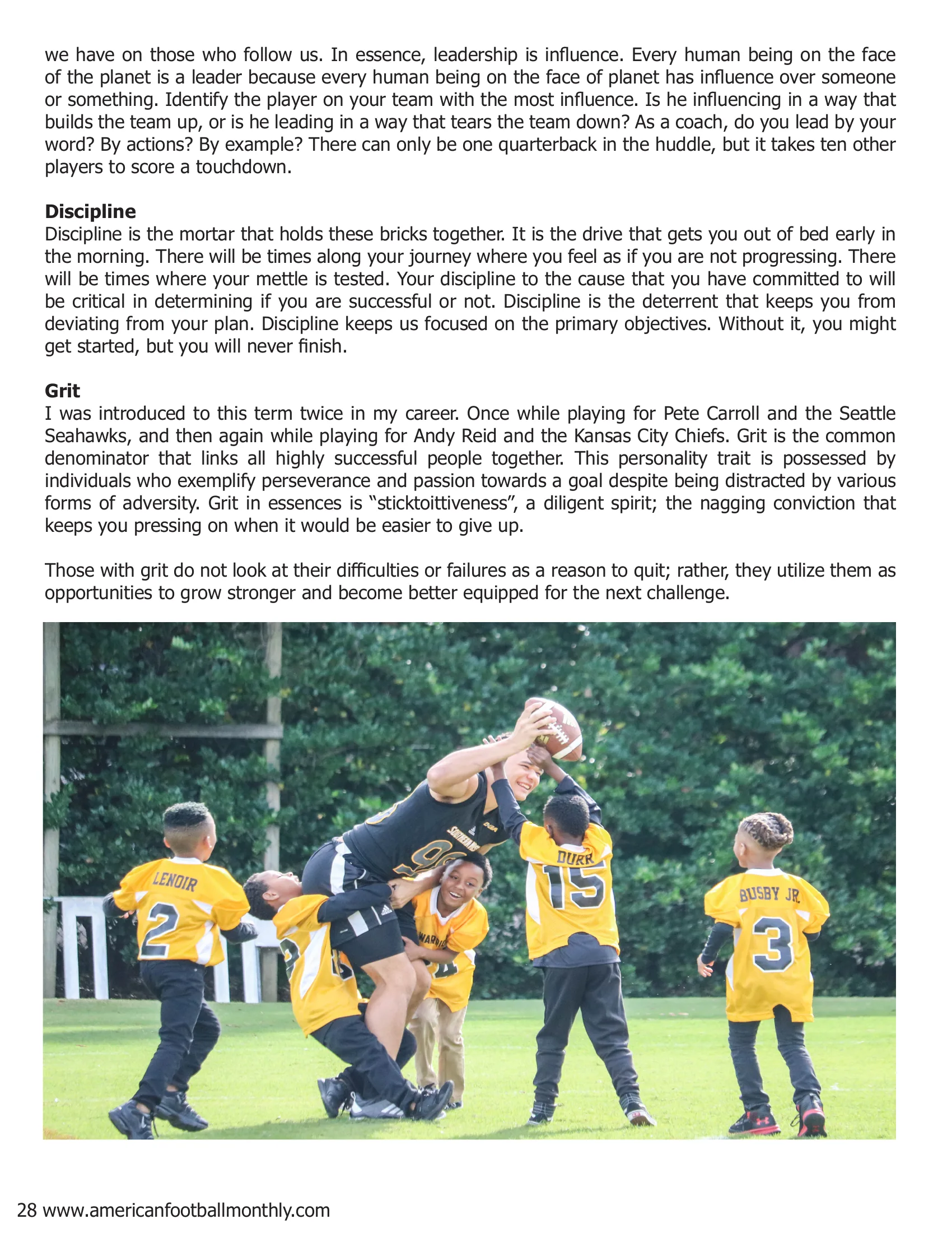 Football: The Honey That Attracts the Bees — American Football Quarterly Vol 1 — Winter 2019, page 28