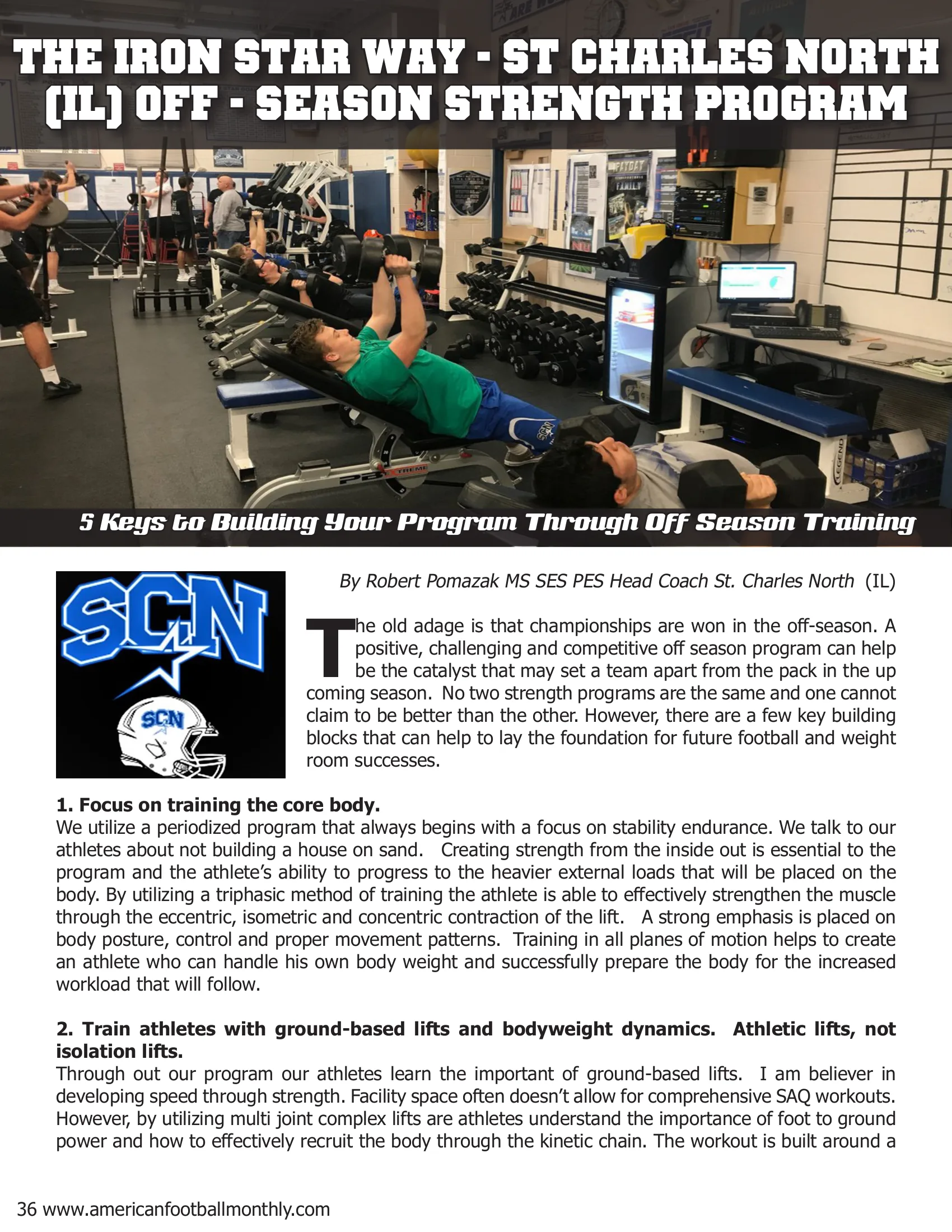 Five Keys to Building Your Program Through Off-Season Training — American Football Quarterly Vol 1 — Winter 2019, page 36
