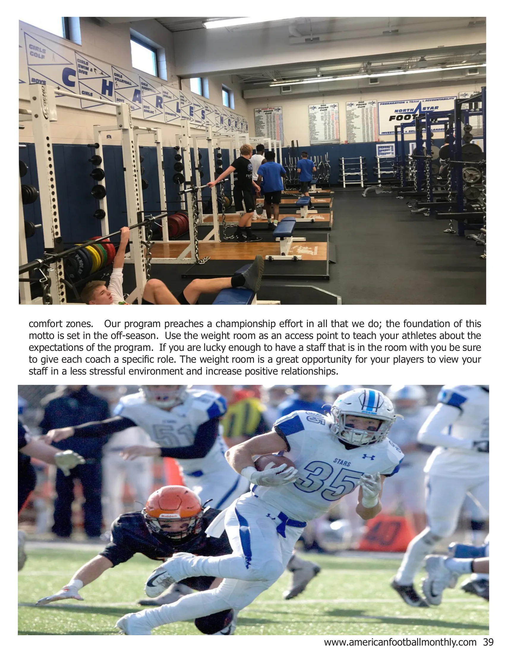 Five Keys to Building Your Program Through Off-Season Training — American Football Quarterly Vol 1 — Winter 2019, page 39