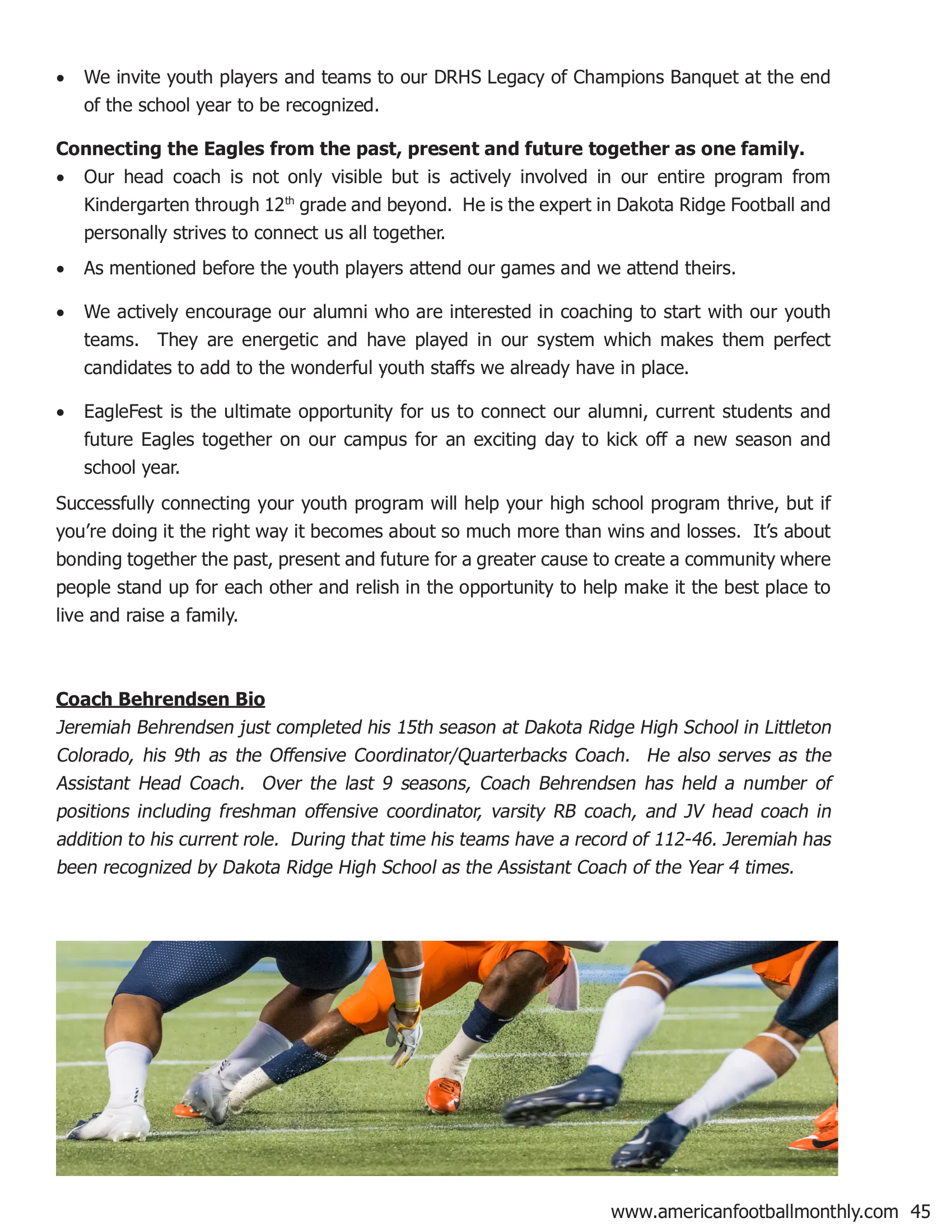 Successfully Connecting Your Football Program to Your High School Program — American Football Quarterly Vol 1 — Winter 2019, page 45