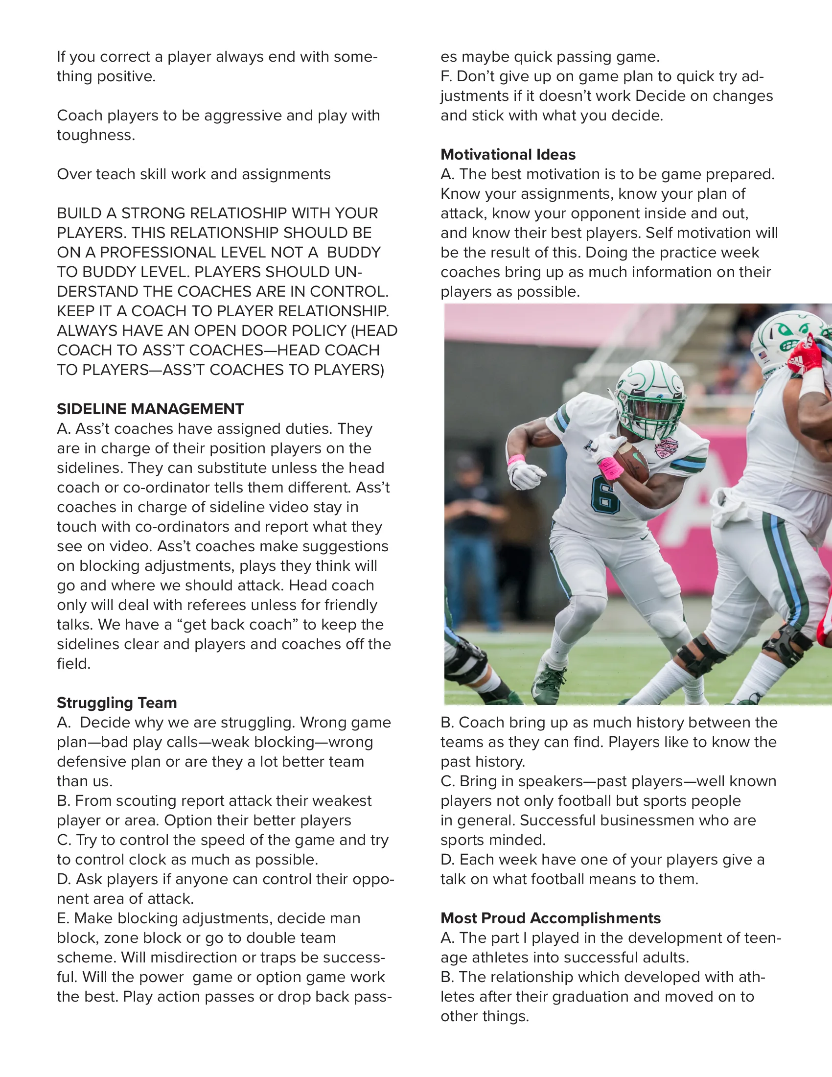 The Wright Wisdom - Learning From Legends — American Football Quarterly Vol 1 — Summer 2023, page 28