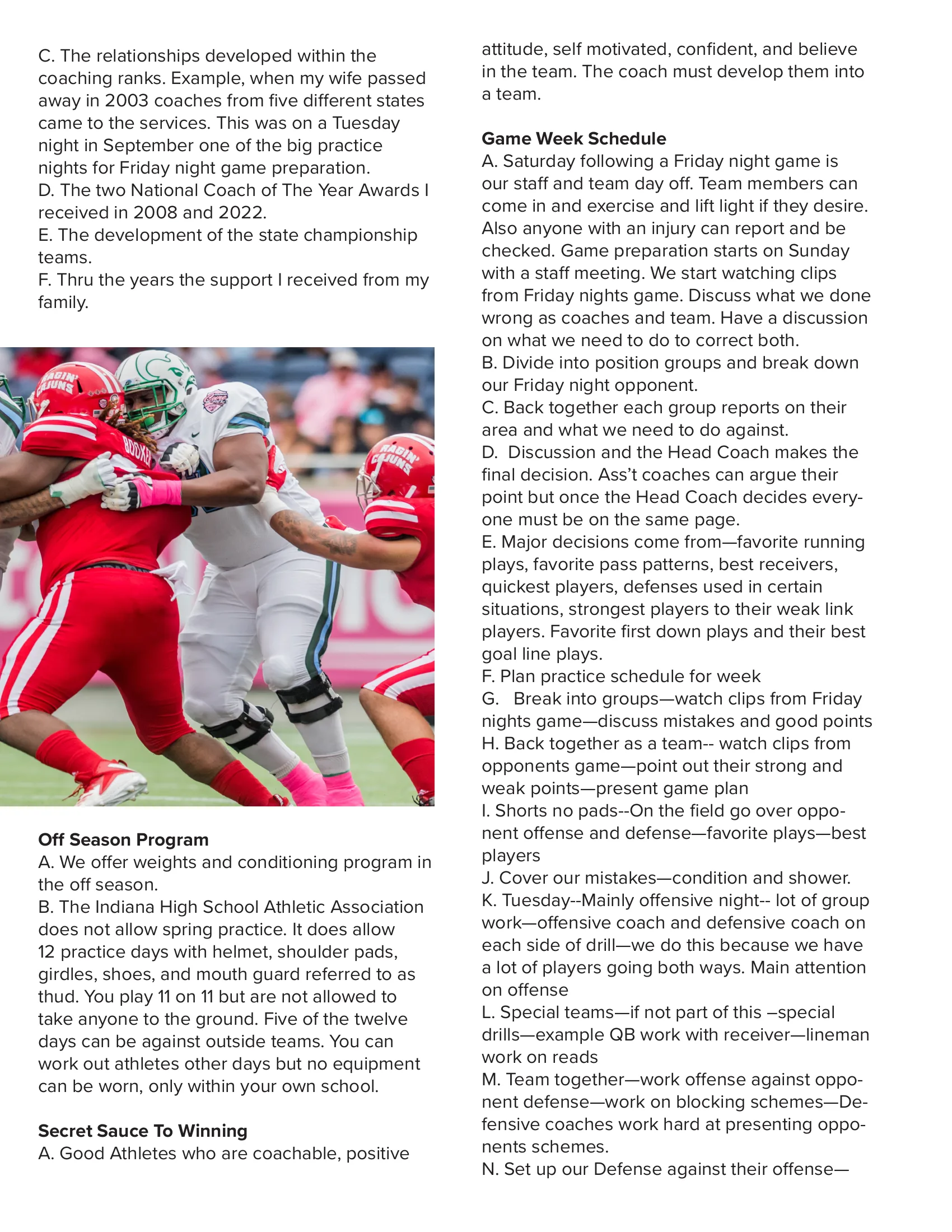 The Wright Wisdom - Learning From Legends — American Football Quarterly Vol 1 — Summer 2023, page 29