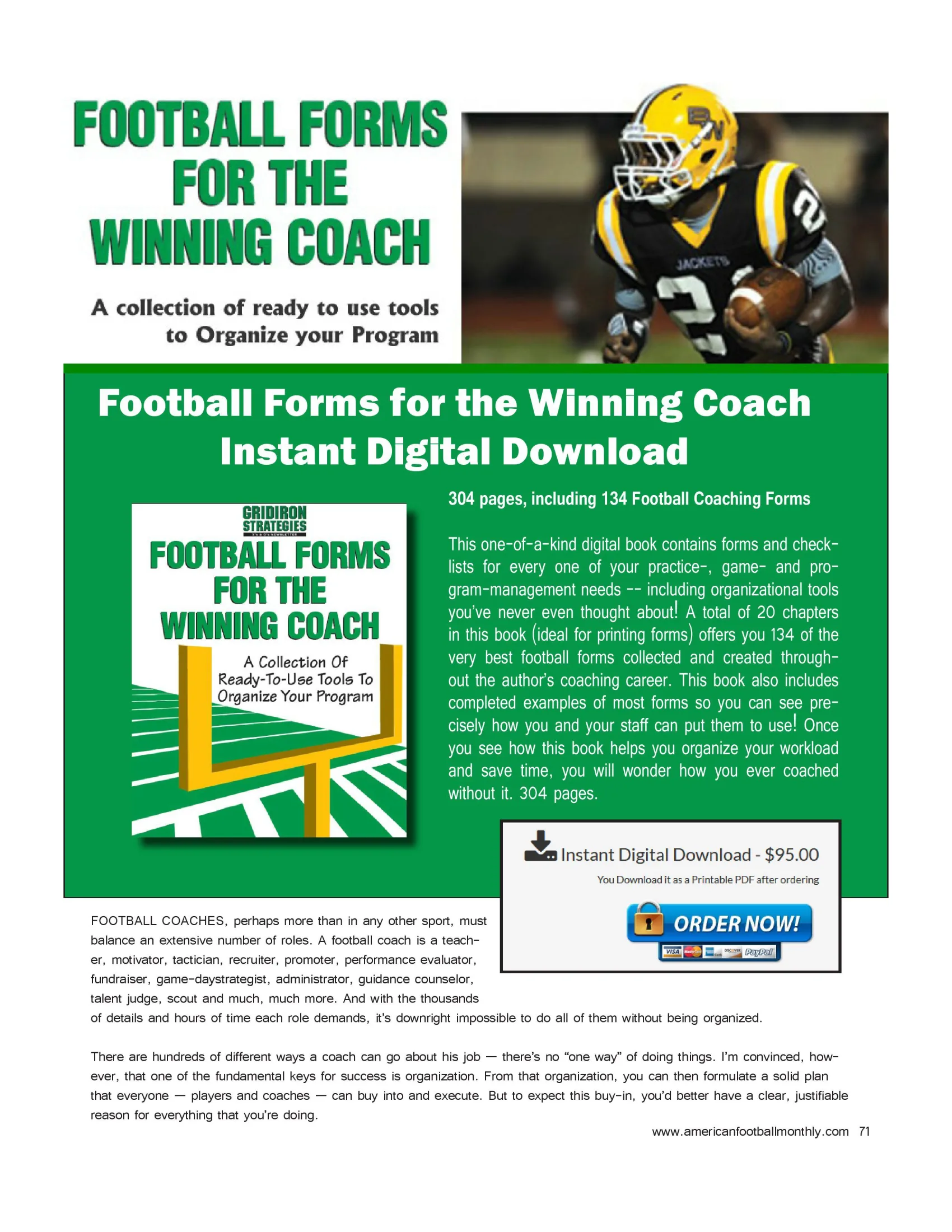 The Past is Prologue - Winning Wisdom — American Football Quarterly Vol 1 — Summer 2023, page 34
