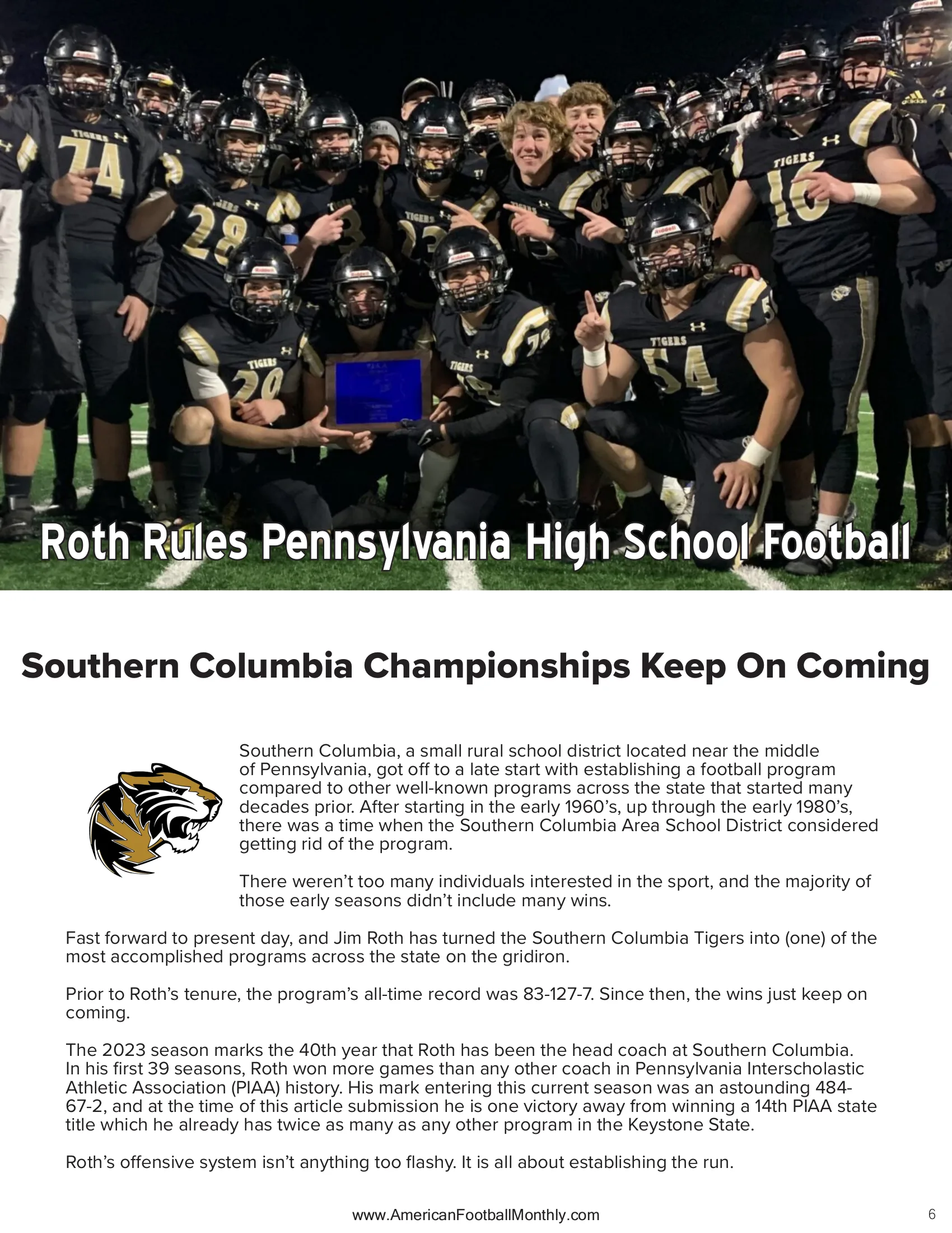 ROTH RULES - Championships Keep On Coming — American Football Quarterly Vol 1 — Winter 2024, page 6