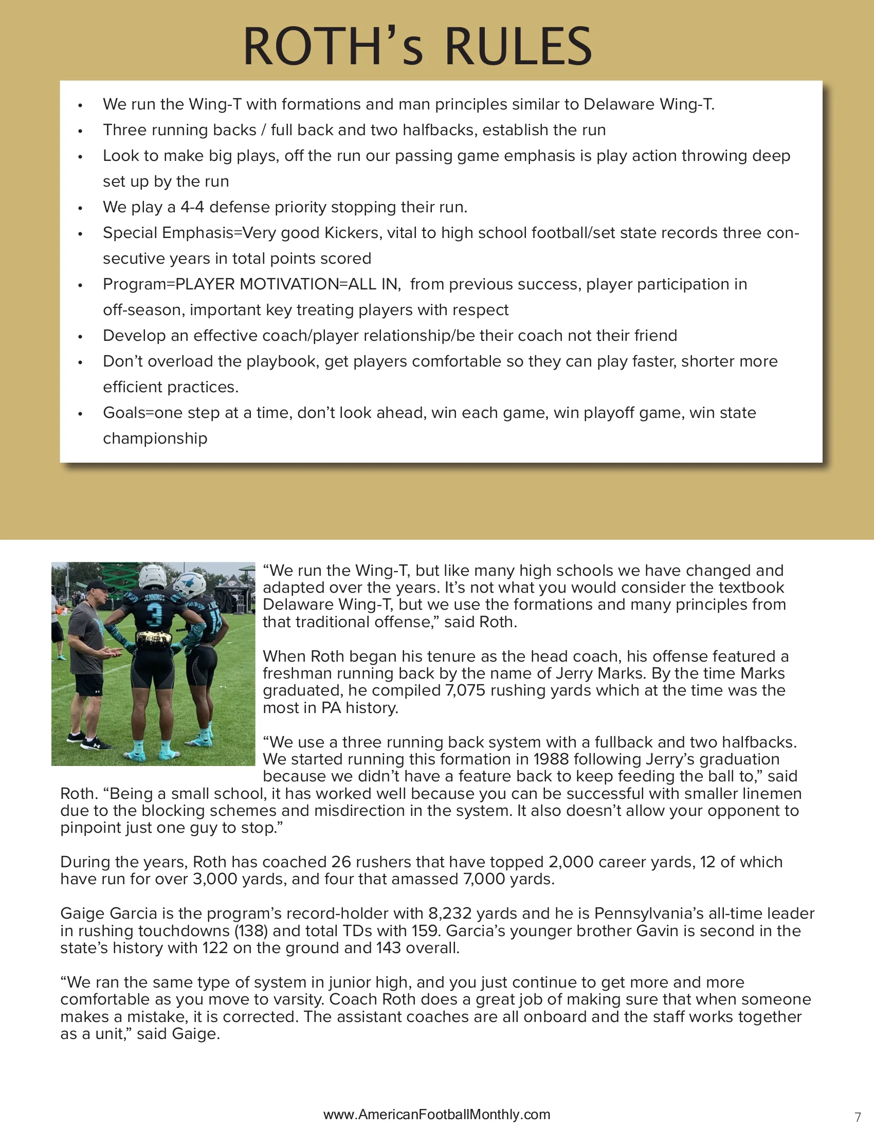 ROTH RULES - Championships Keep On Coming — American Football Quarterly Vol 1 — Winter 2024, page 7
