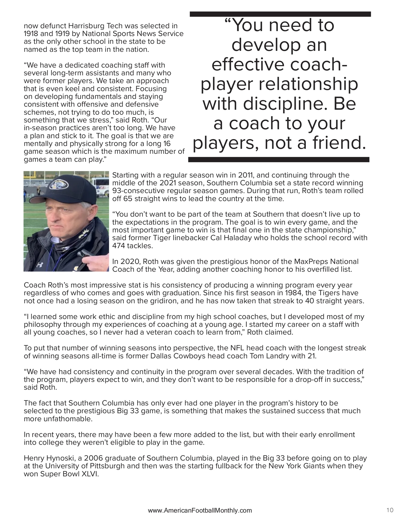 ROTH RULES - Championships Keep On Coming — American Football Quarterly Vol 1 — Winter 2024, page 10