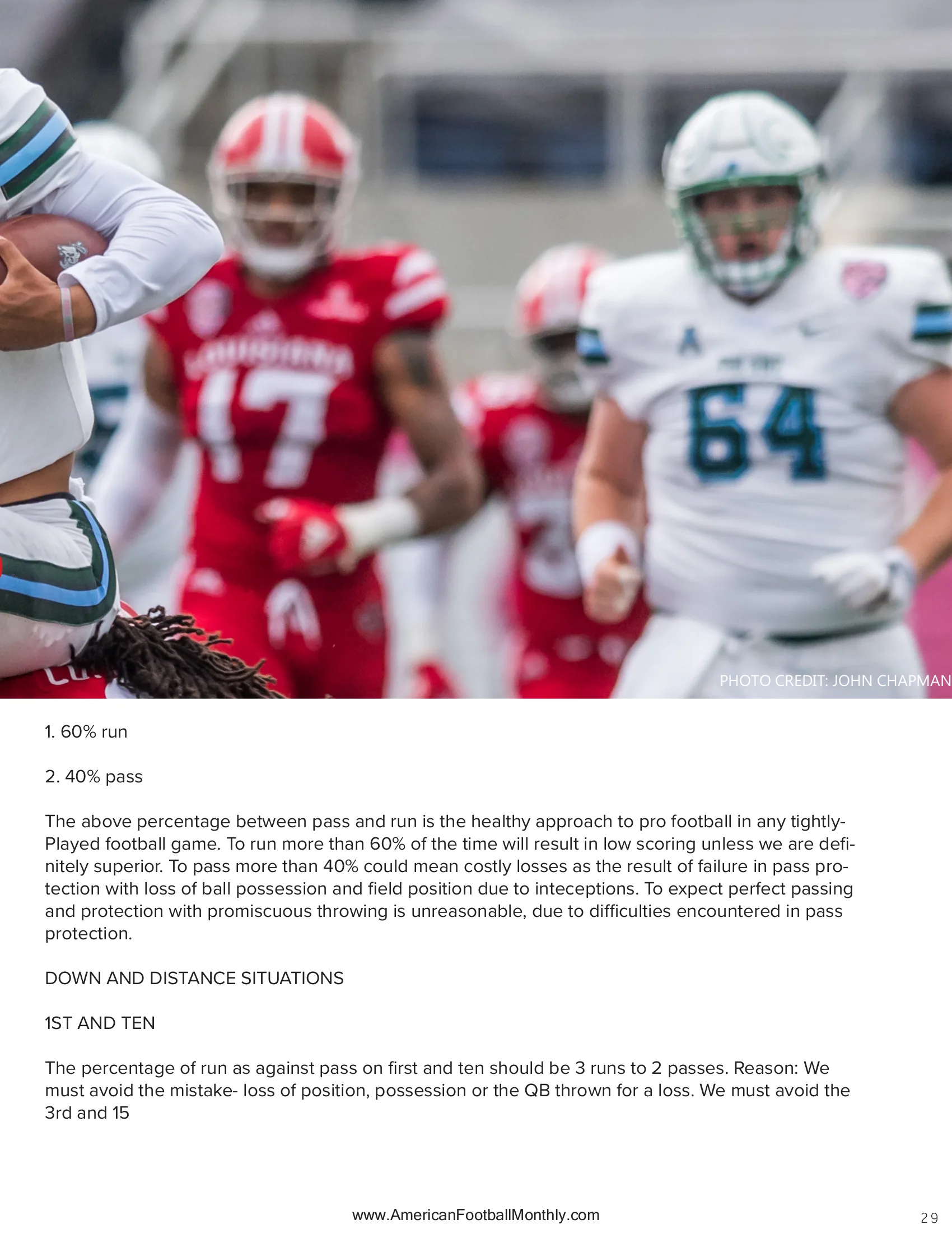 Play calling — American Football Quarterly Vol 1 — Winter 2024, page 29