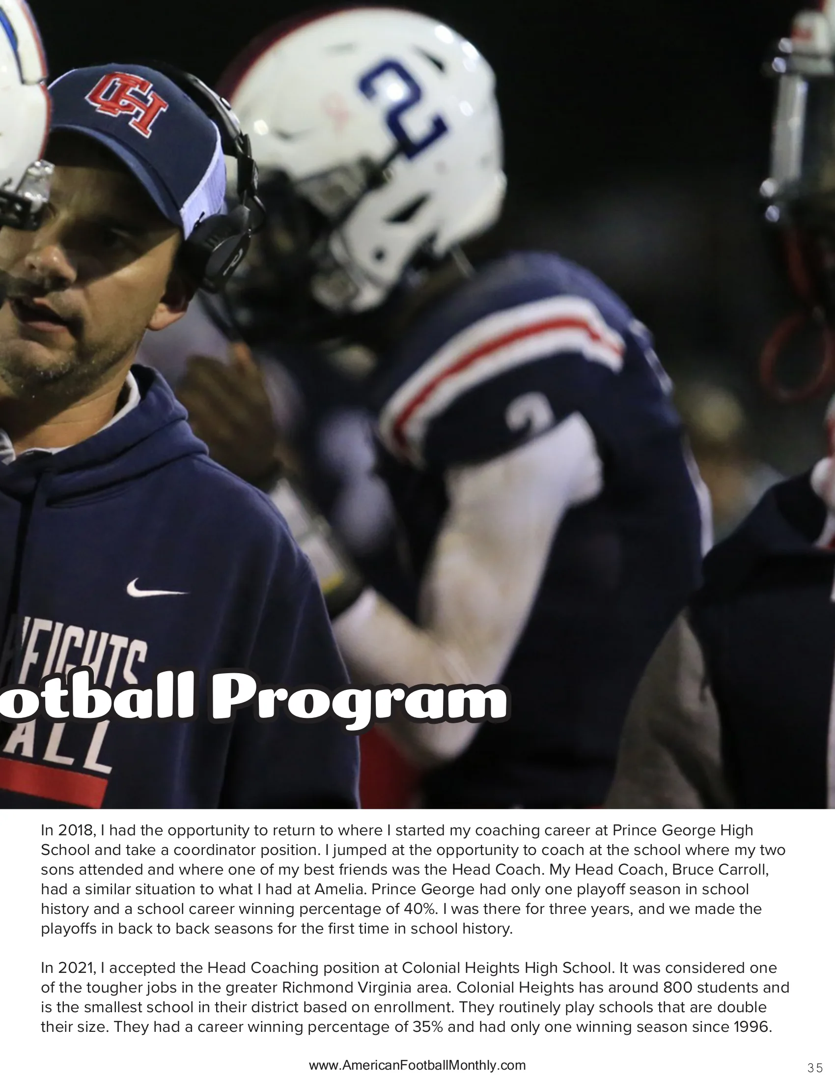 Rebuilding a program — American Football Quarterly Vol 1 — Winter 2024, page 35