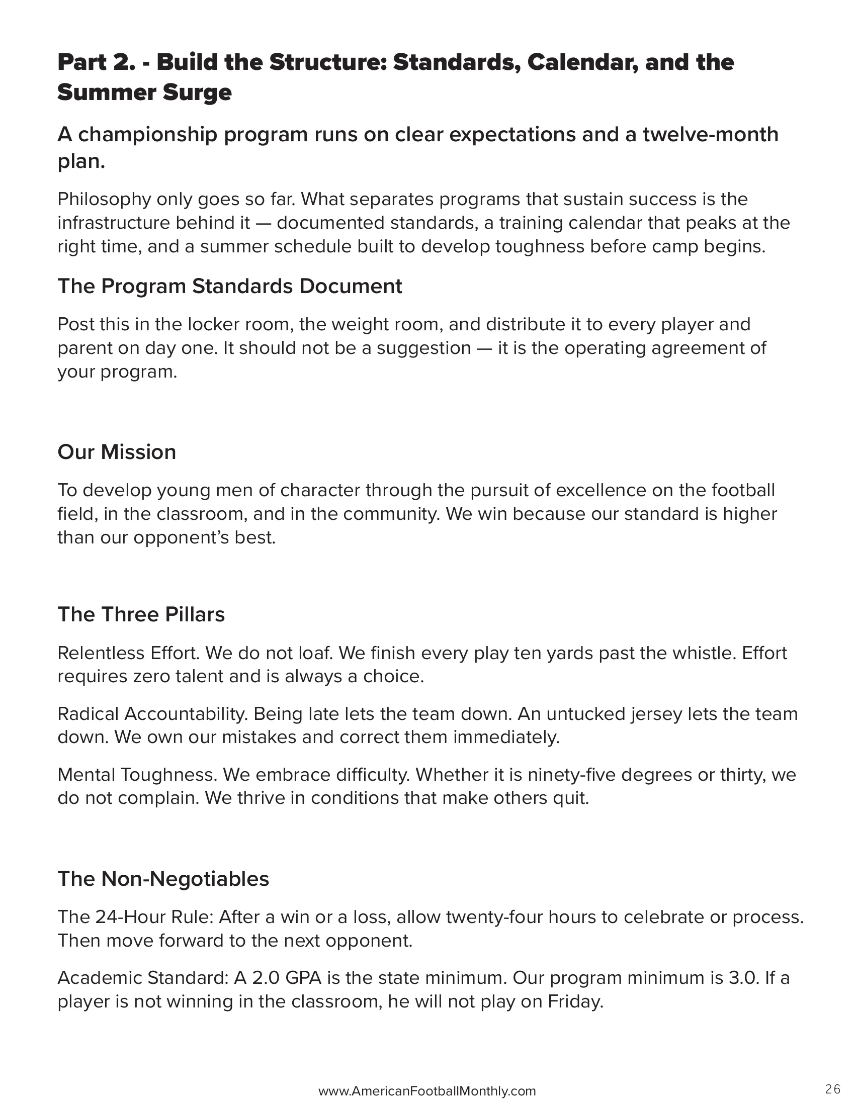 Turning Spring Work Into Friday Night Ownership — American Football Quarterly Vol 1 — Spring 2026, page 26