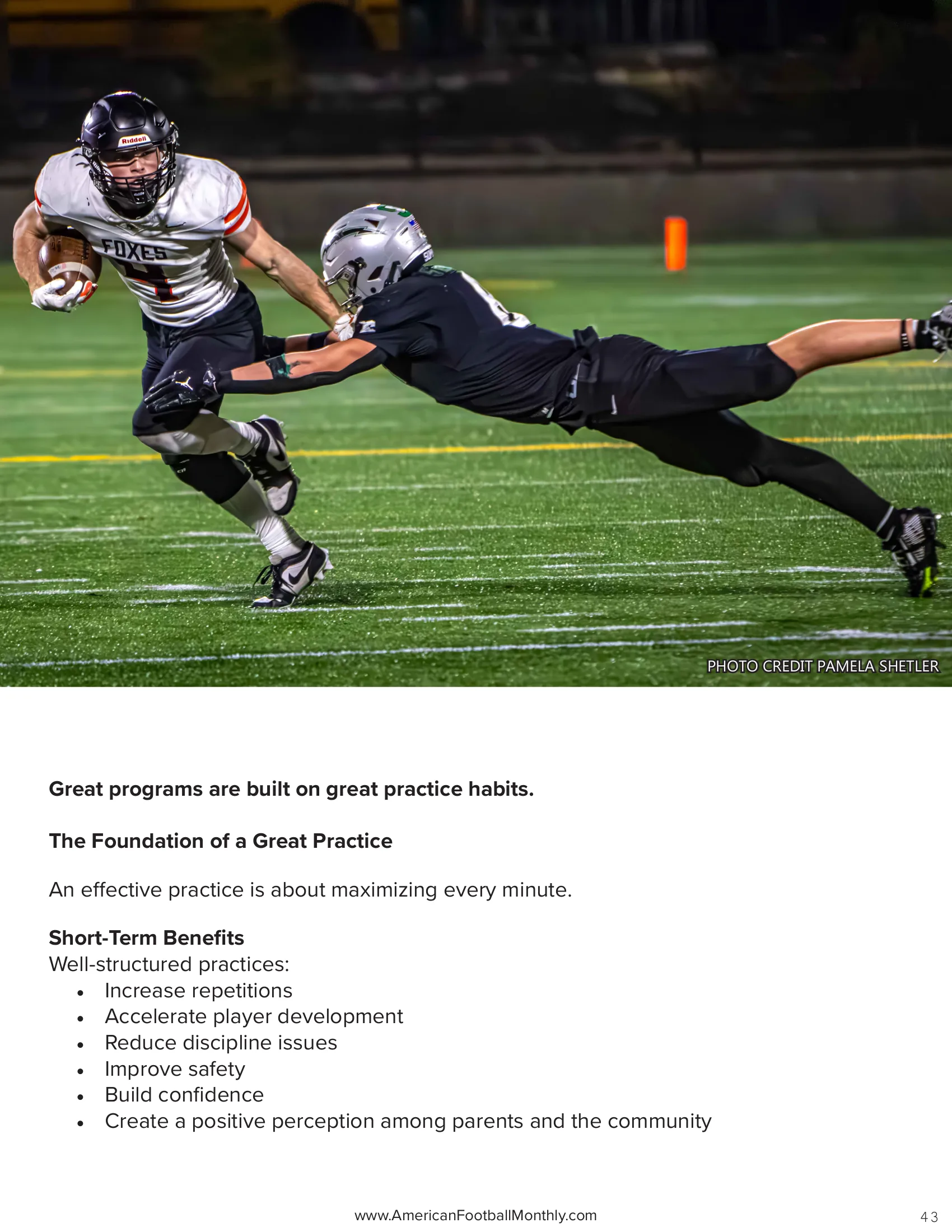 From Practice to Program: How to Build Youth Football the Right Way — American Football Quarterly Vol 1 — Spring 2026, page 43