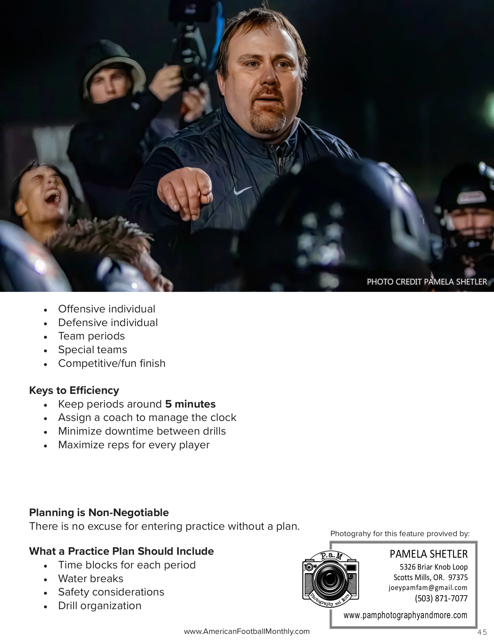 From Practice to Program: How to Build Youth Football the Right Way — American Football Quarterly Vol 1 — Spring 2026, page 45