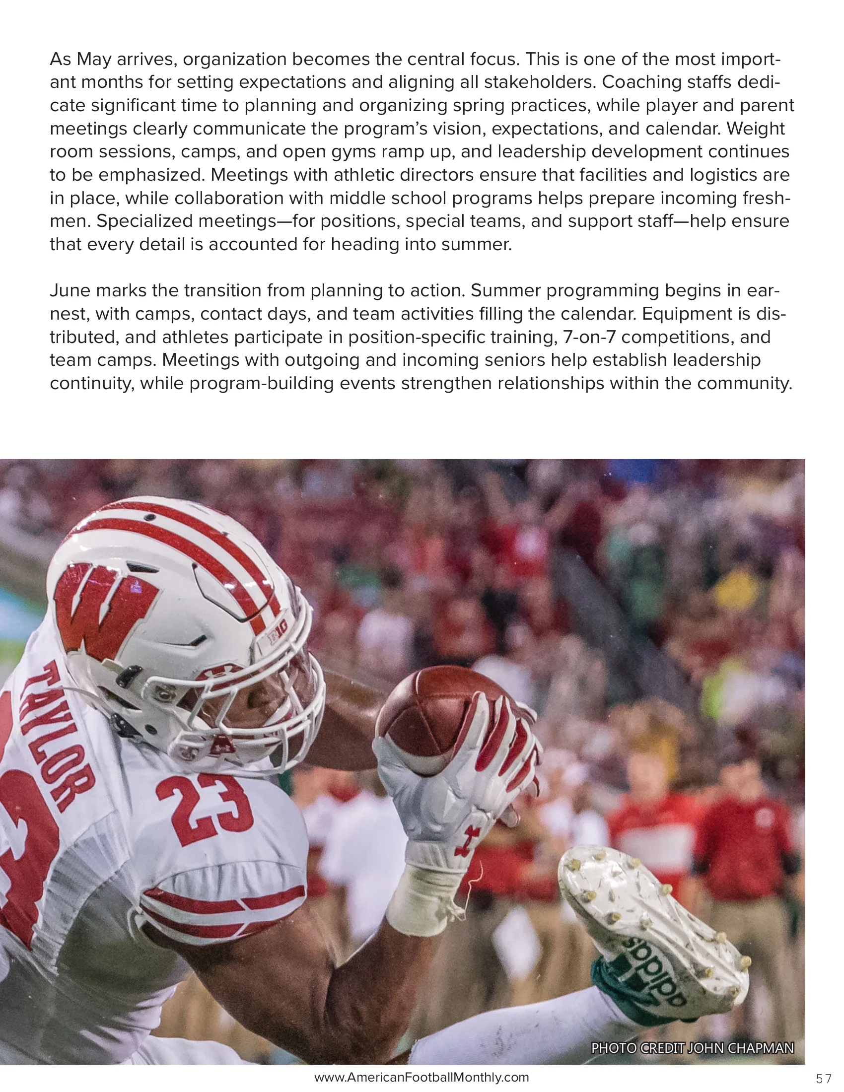 The Year-Round Blueprint: Turning a Monthly Football Calendar into a Championship Program — American Football Quarterly Vol 1 — Spring 2026, page 57