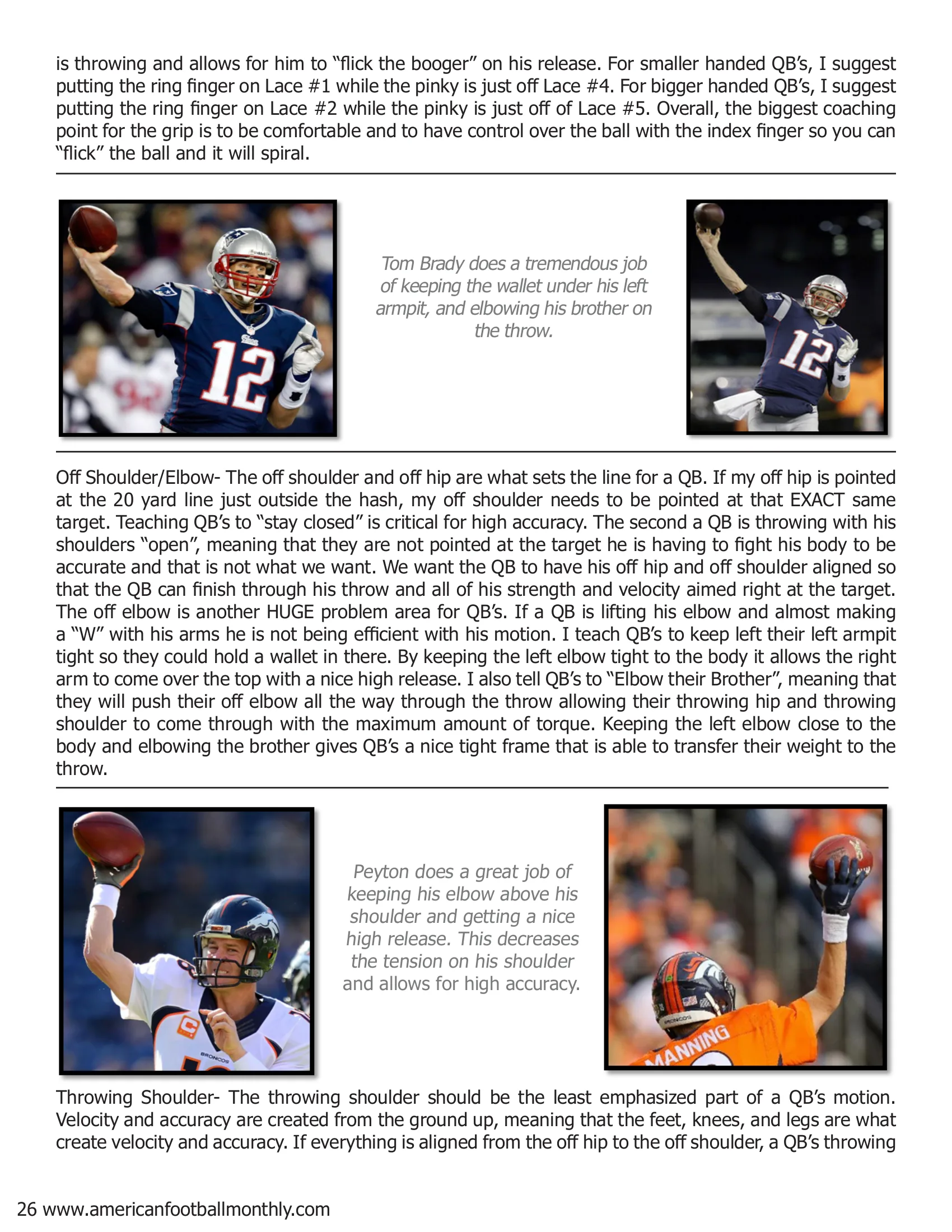 Eight Parts of the Body That are Crucial to Quarterback Accuracy — American Football Quarterly Vol 2 — Fall 2018, page 26