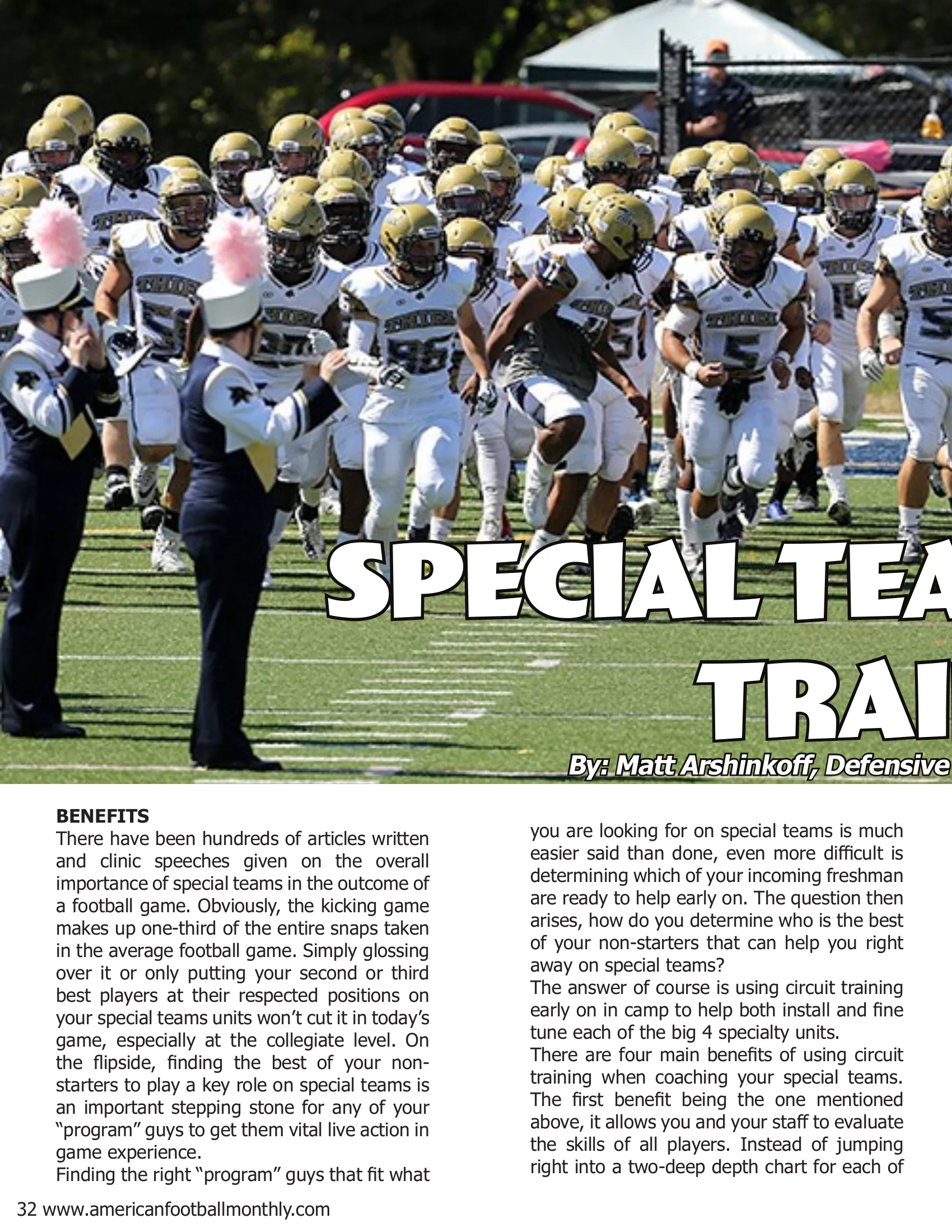 Simulating Game Action with Three Linebacker Drills — American Football Quarterly Vol 2 — Fall 2018, page 32