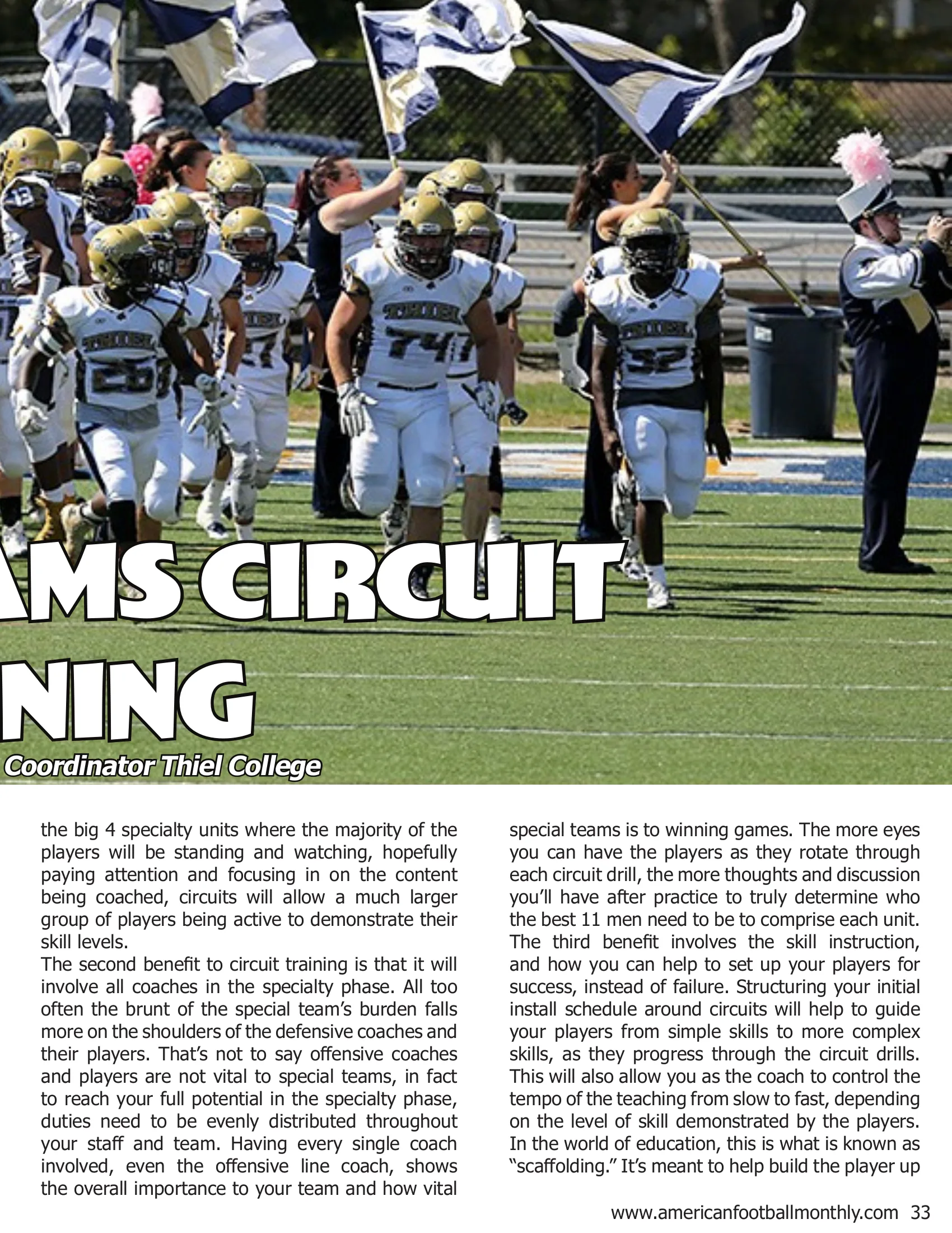 Special Teams Circuit Training — American Football Quarterly Vol 2 — Fall 2018, page 33