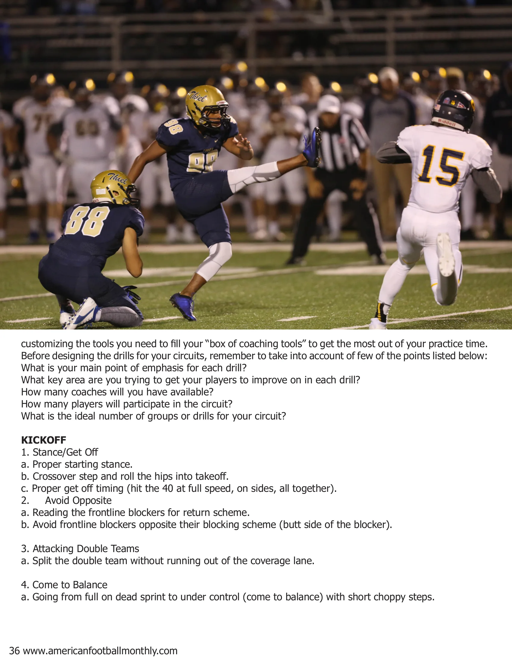 Special Teams Circuit Training — American Football Quarterly Vol 2 — Fall 2018, page 36