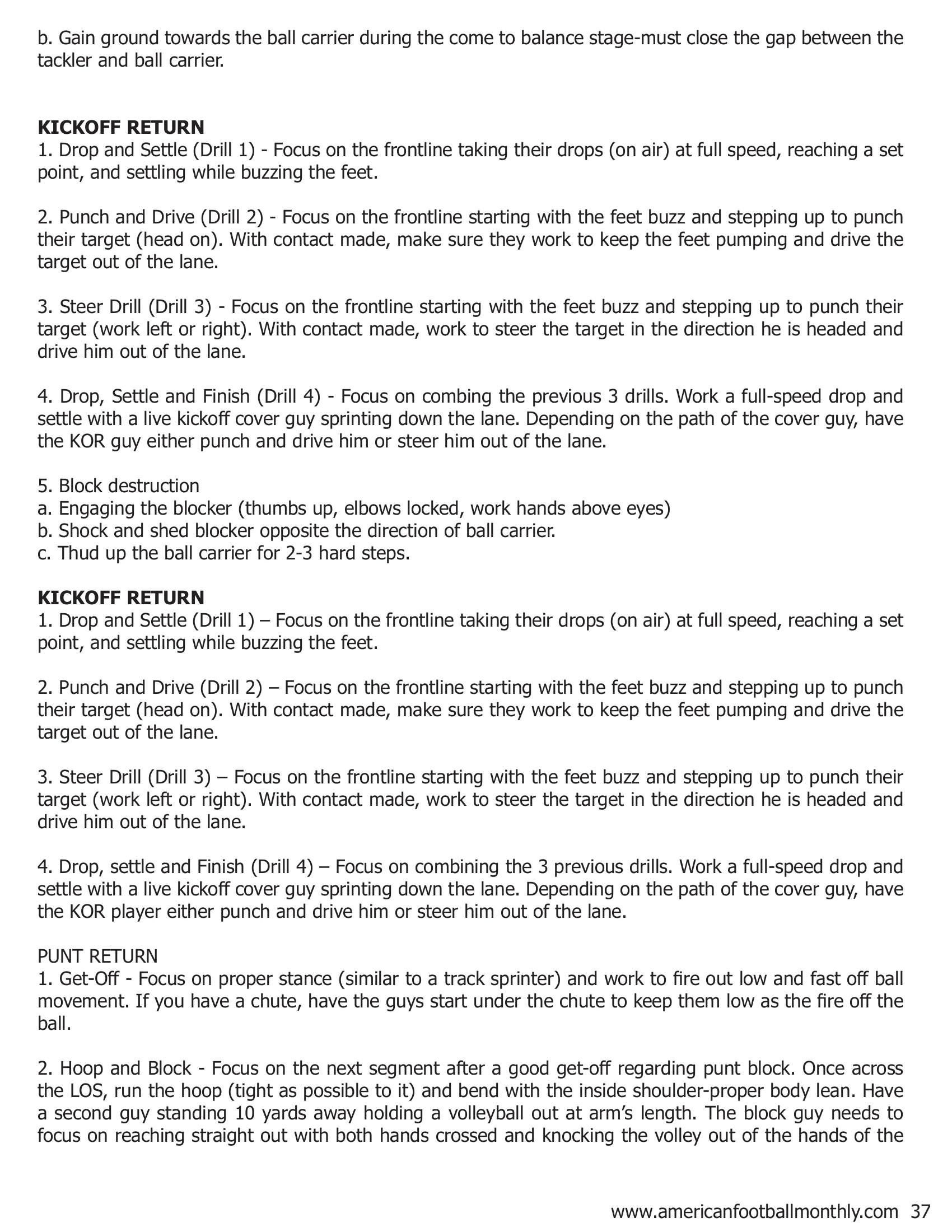 Special Teams Circuit Training — American Football Quarterly Vol 2 — Fall 2018, page 37