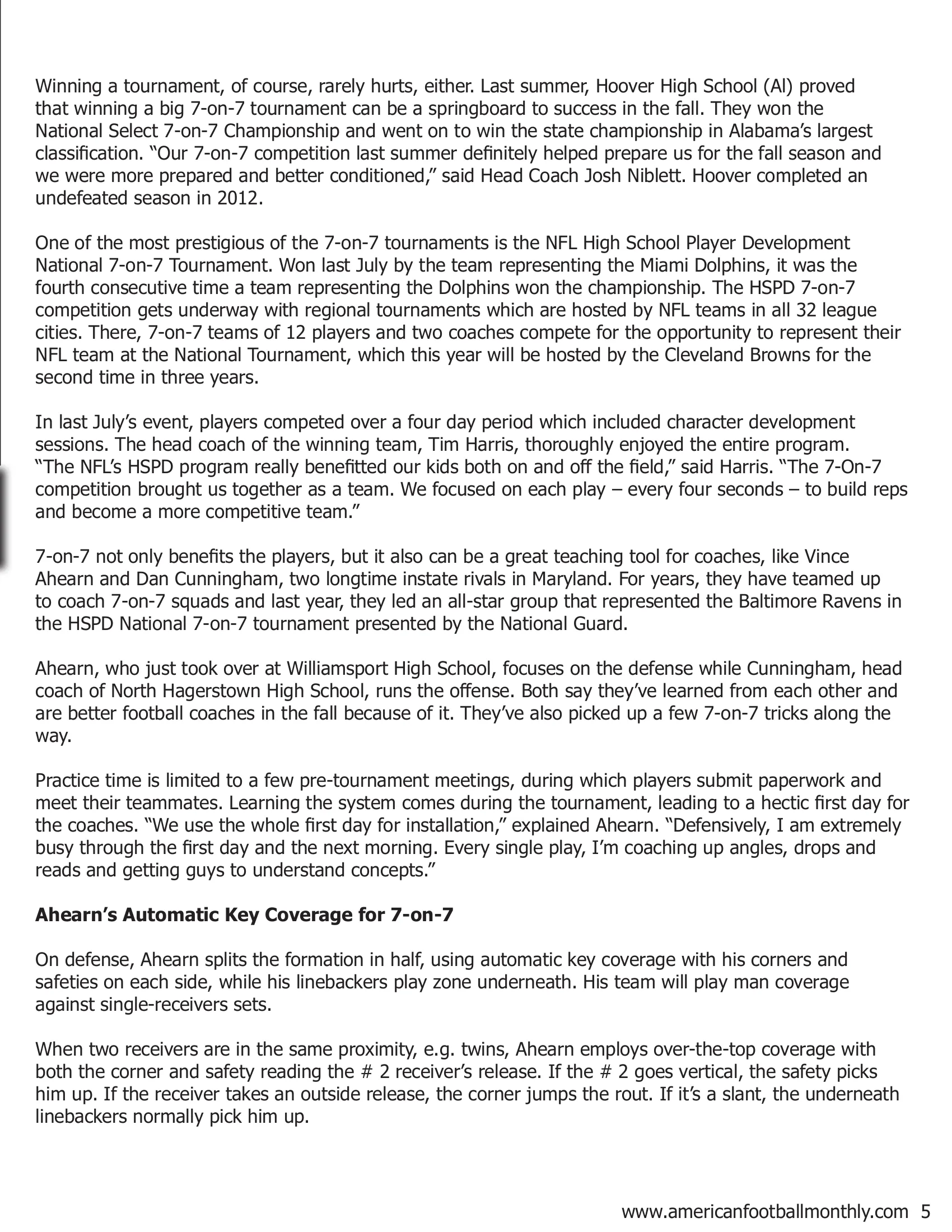 Wide Open Play – Winning 7 on 7 Competitions — American Football Quarterly Vol 2 — Spring 2019, page 5