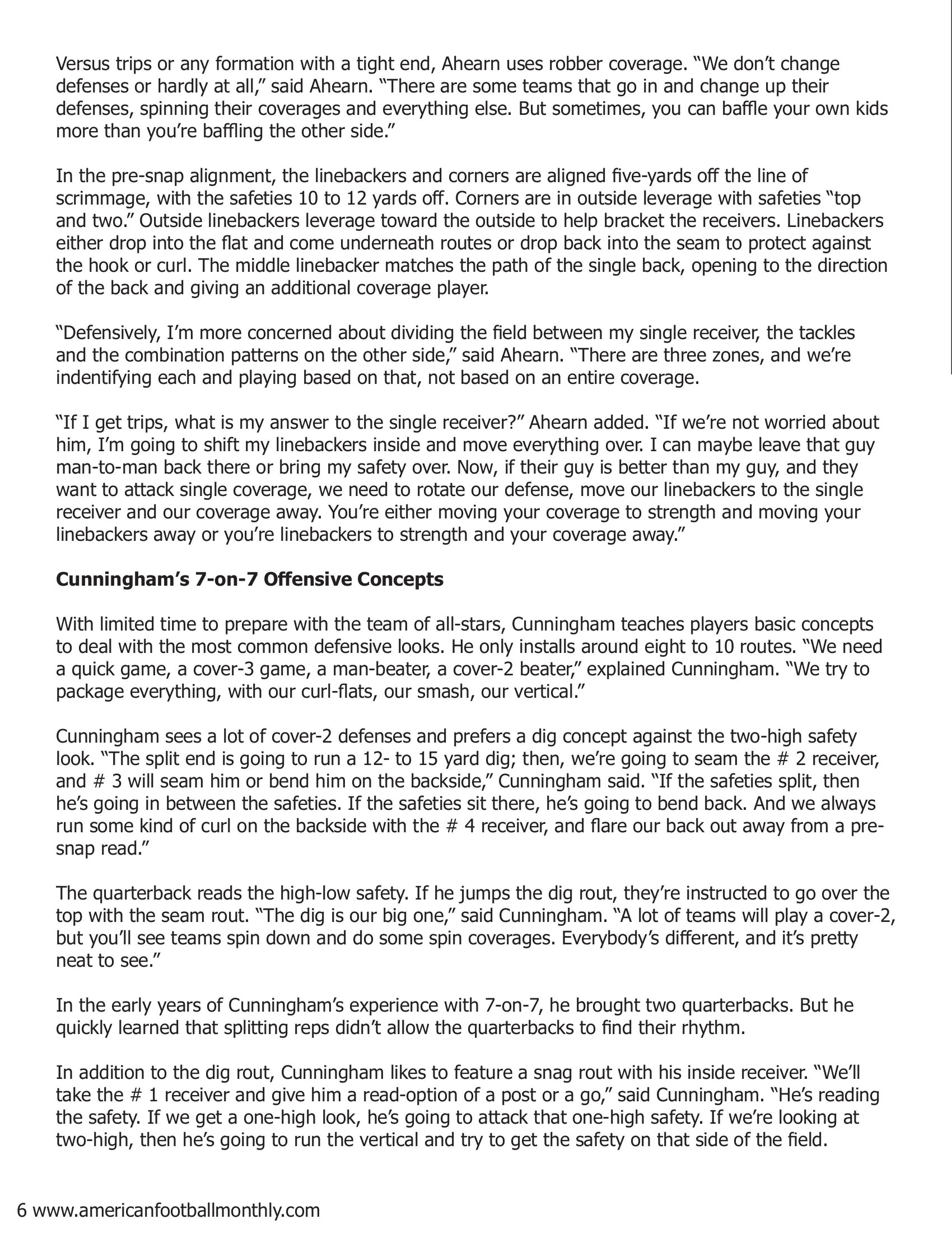 Wide Open Play – Winning 7 on 7 Competitions — American Football Quarterly Vol 2 — Spring 2019, page 6