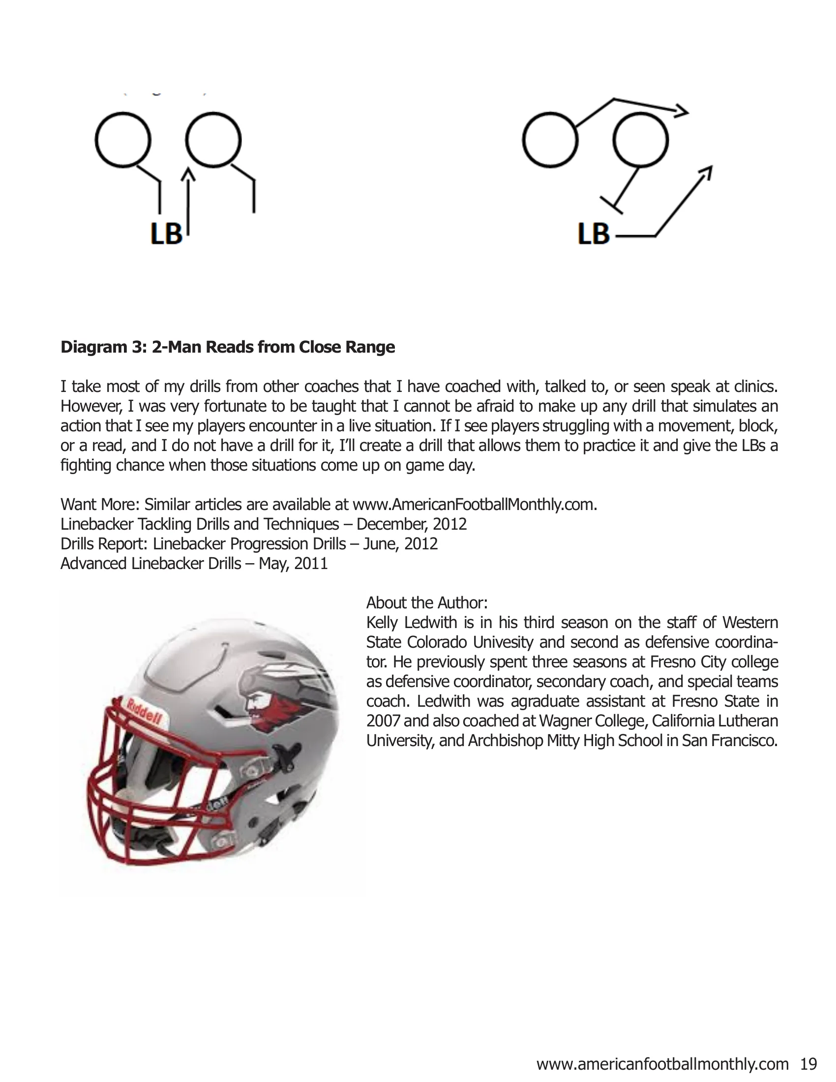 Advanced Linebacker Drills — American Football Quarterly Vol 2 — Spring 2019, page 19