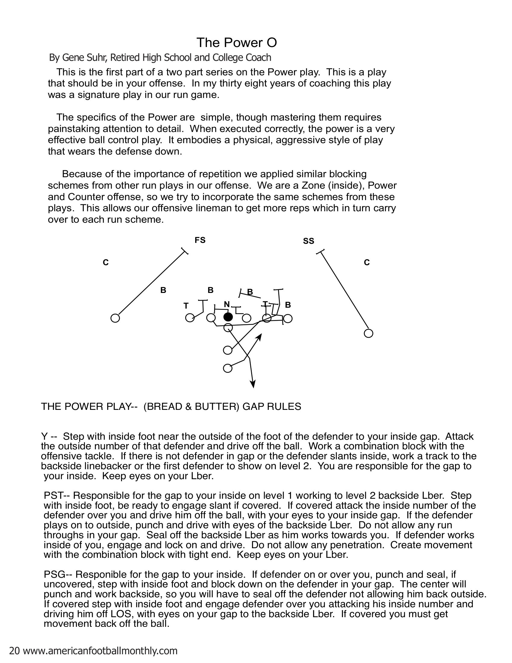 The Power O — American Football Quarterly Vol 2 — Spring 2019, page 20