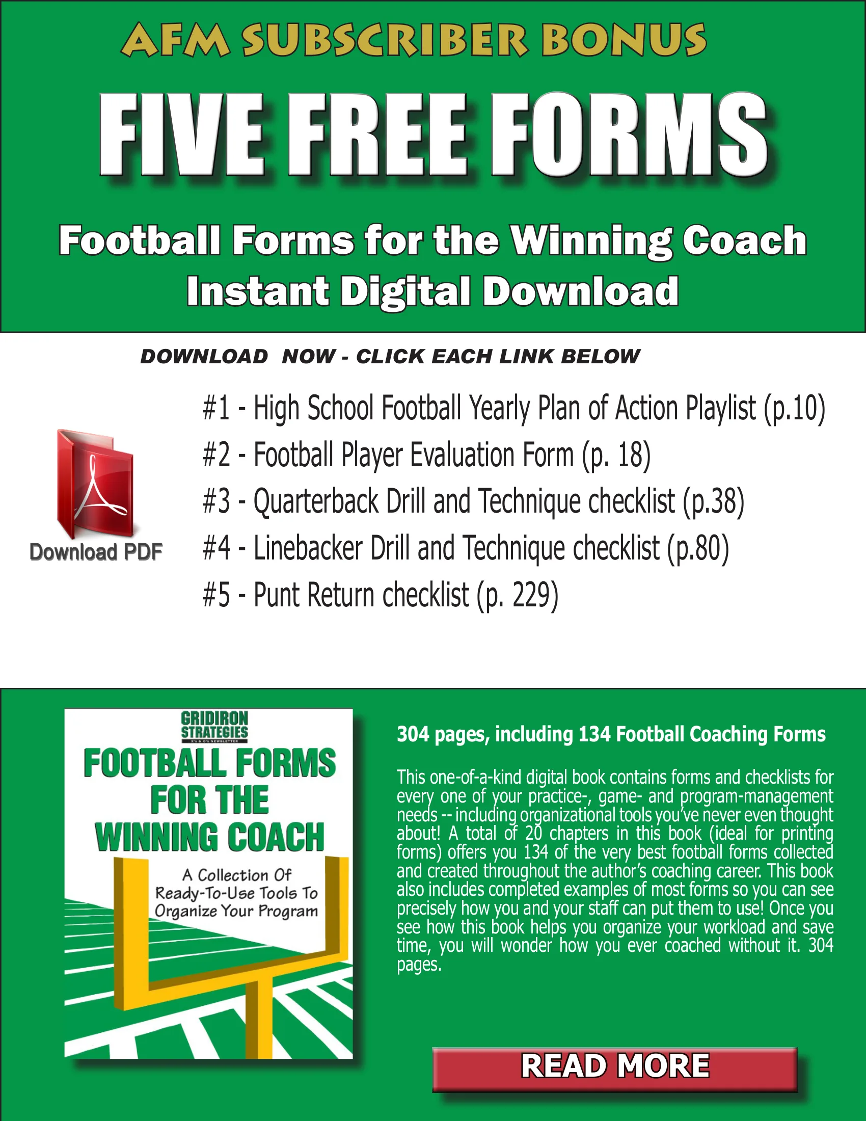 Five Football Forms for the Winning Coach — American Football Quarterly Vol 2 — Spring 2019, page 38