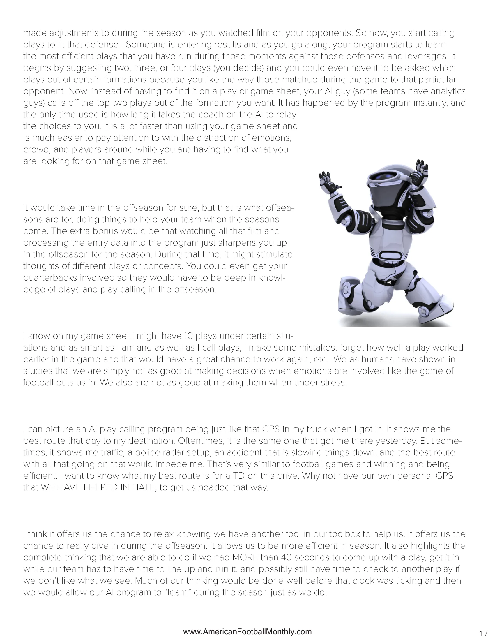 Knowing Where Your Going — American Football Quarterly Vol 2 — Spring 2024, page 17