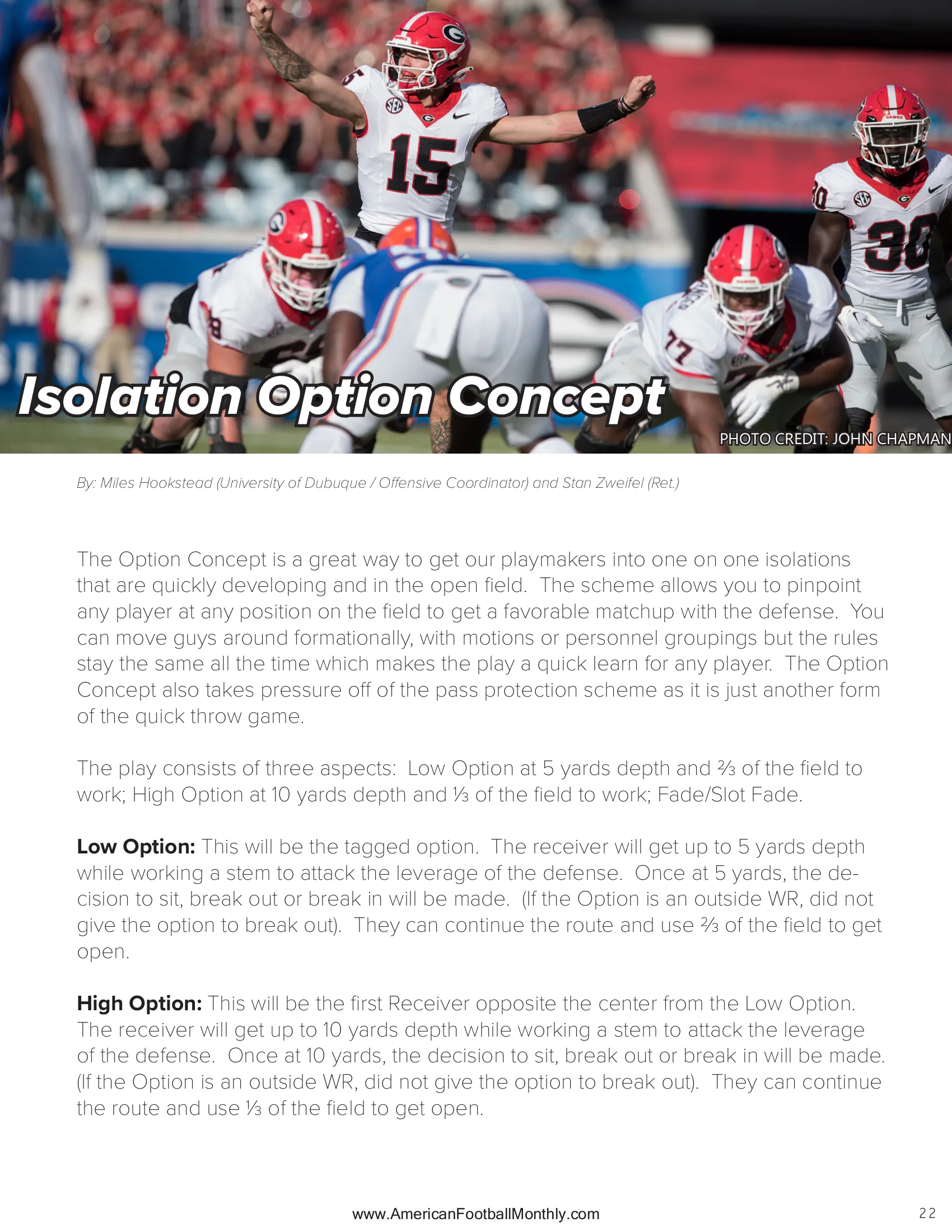 Isolation Option Concept — American Football Quarterly Vol 2 — Spring 2024, page 22