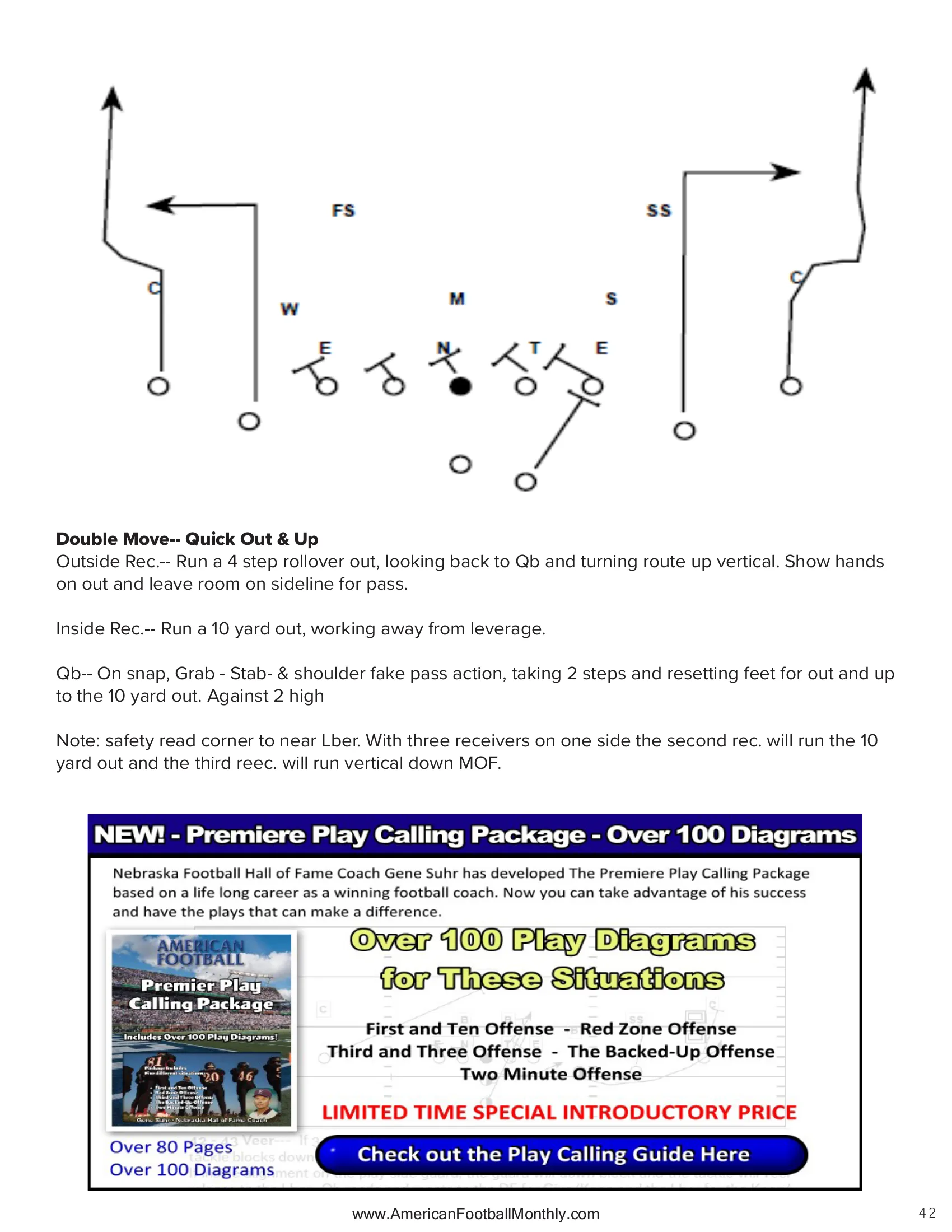 Installing the Quick Passing Game — American Football Quarterly Vol 2 — Spring 2024, page 42