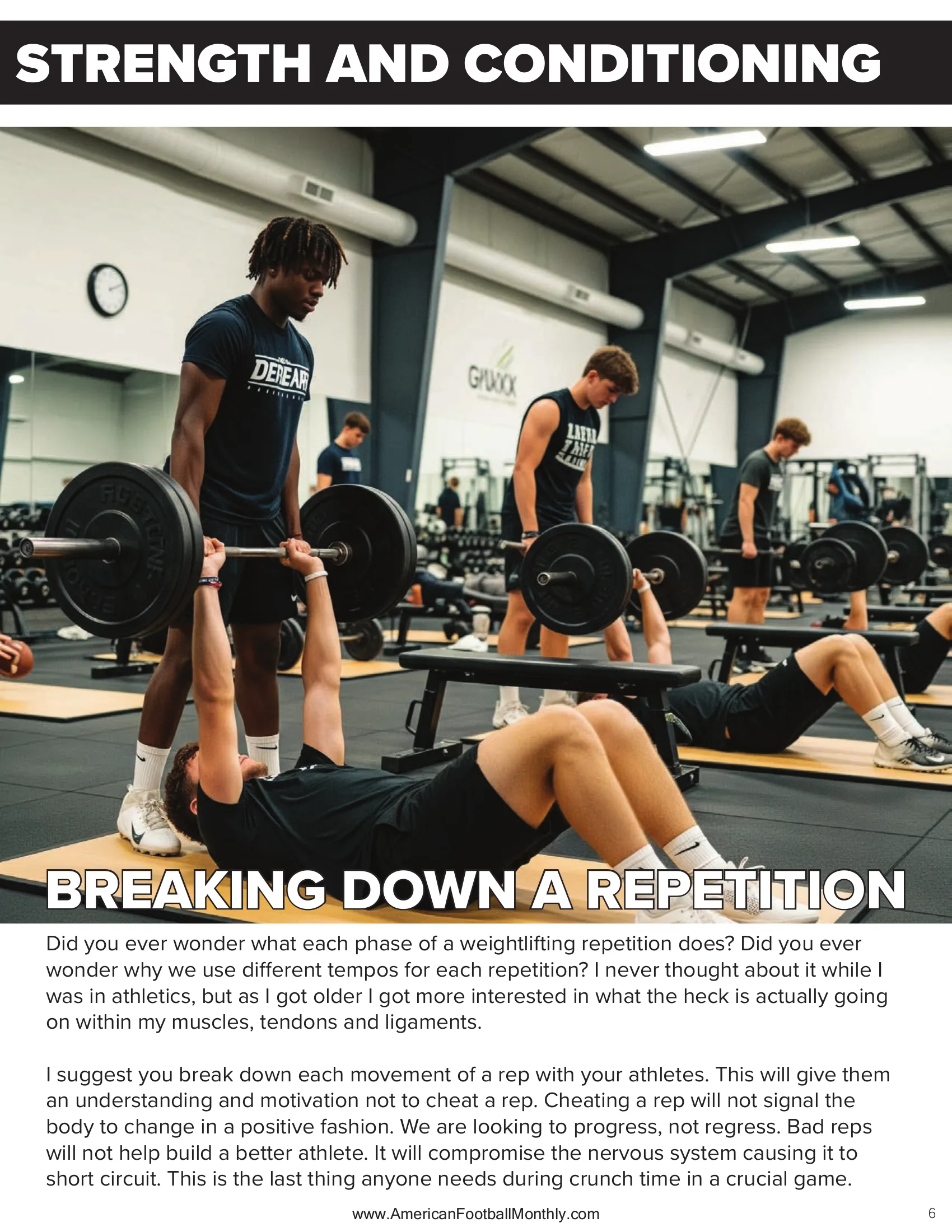 Breaking Down a Rep — American Football Quarterly Vol 2 — Summer 2025, page 6