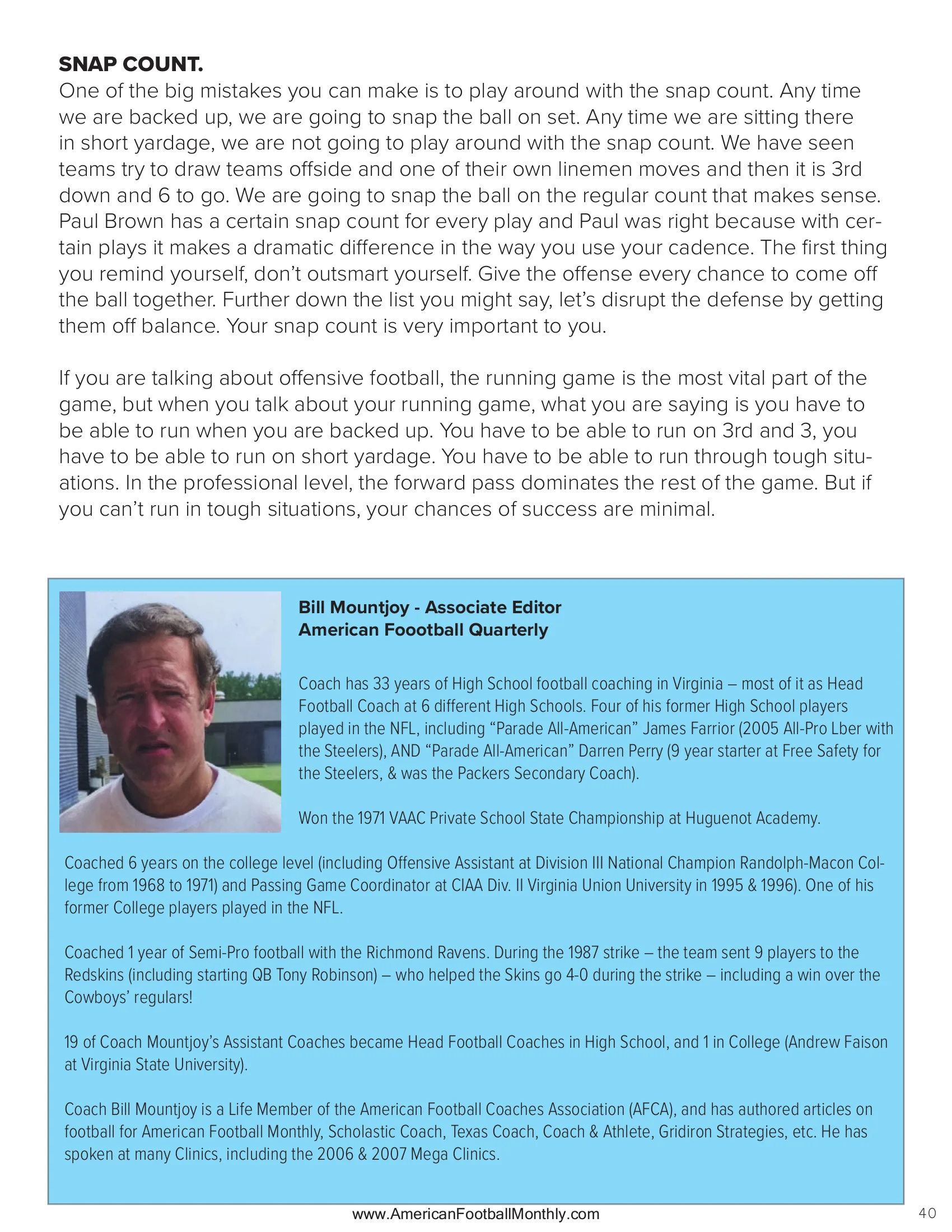 The Fourth Down Revolution — American Football Quarterly Vol 2 — Summer 2025, page 40