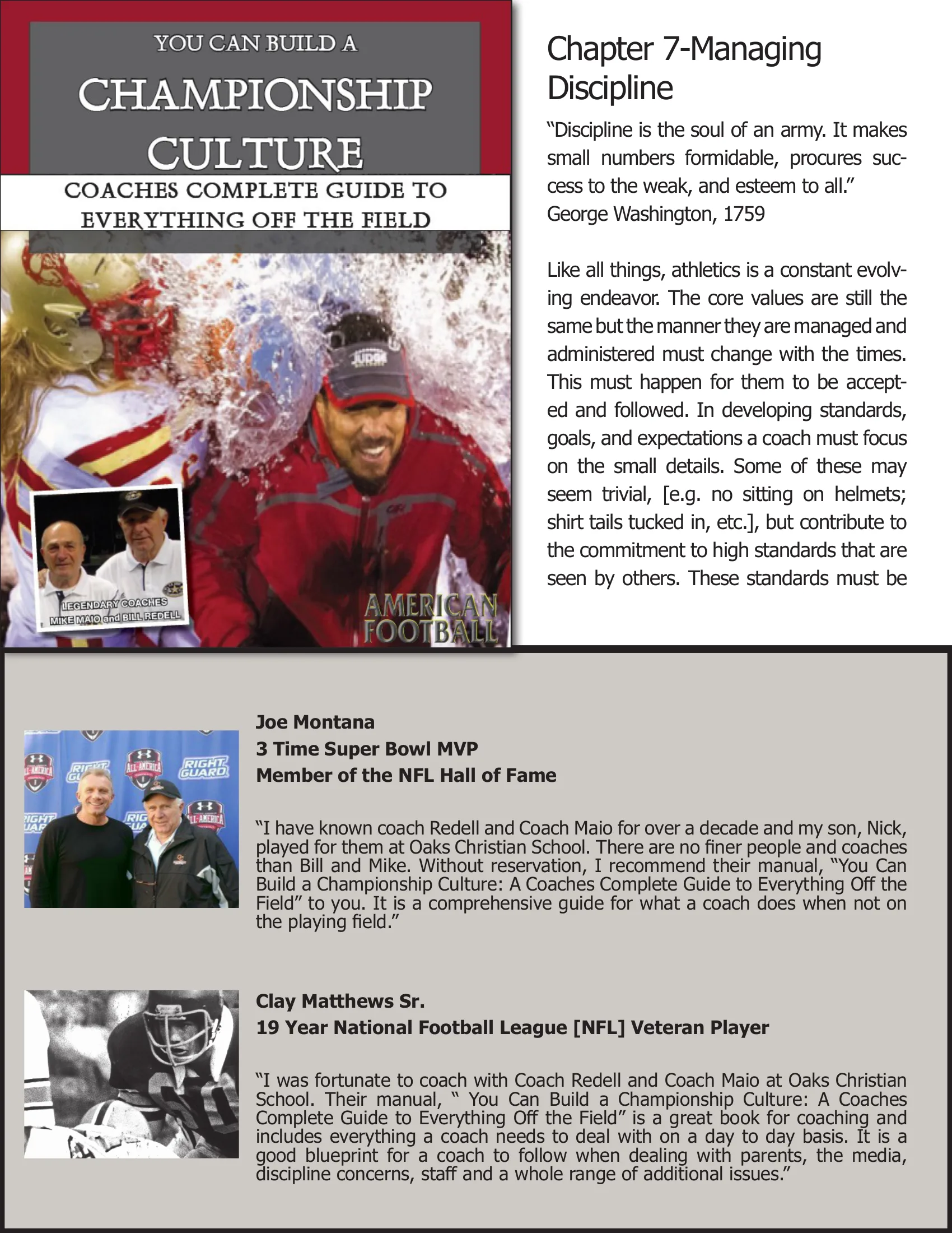 You Can Build a Championship Culture: 'Managing Discipline' — American Football Quarterly Vol 3 — Winter 2018, page 22