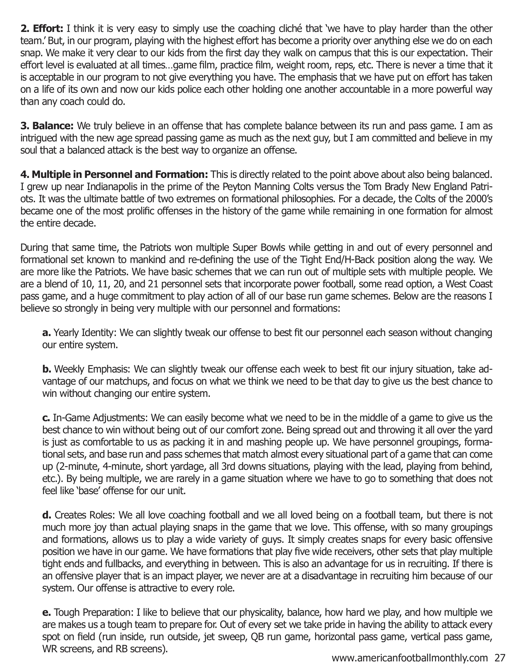 Falcon Offensive Game Planning — American Football Quarterly Vol 3 — Winter 2018, page 27
