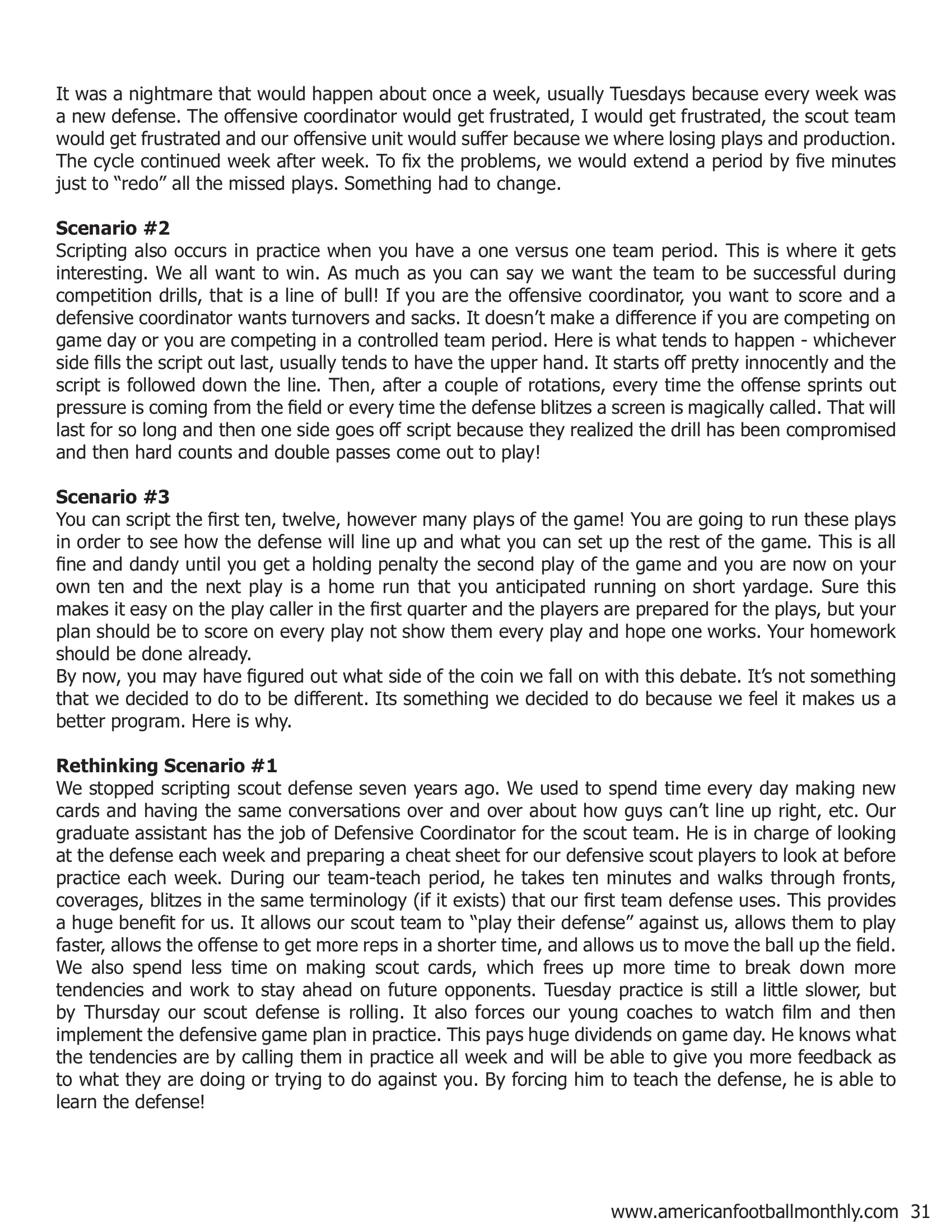 To Script or Not to Script — American Football Quarterly Vol 3 — Winter 2018, page 31