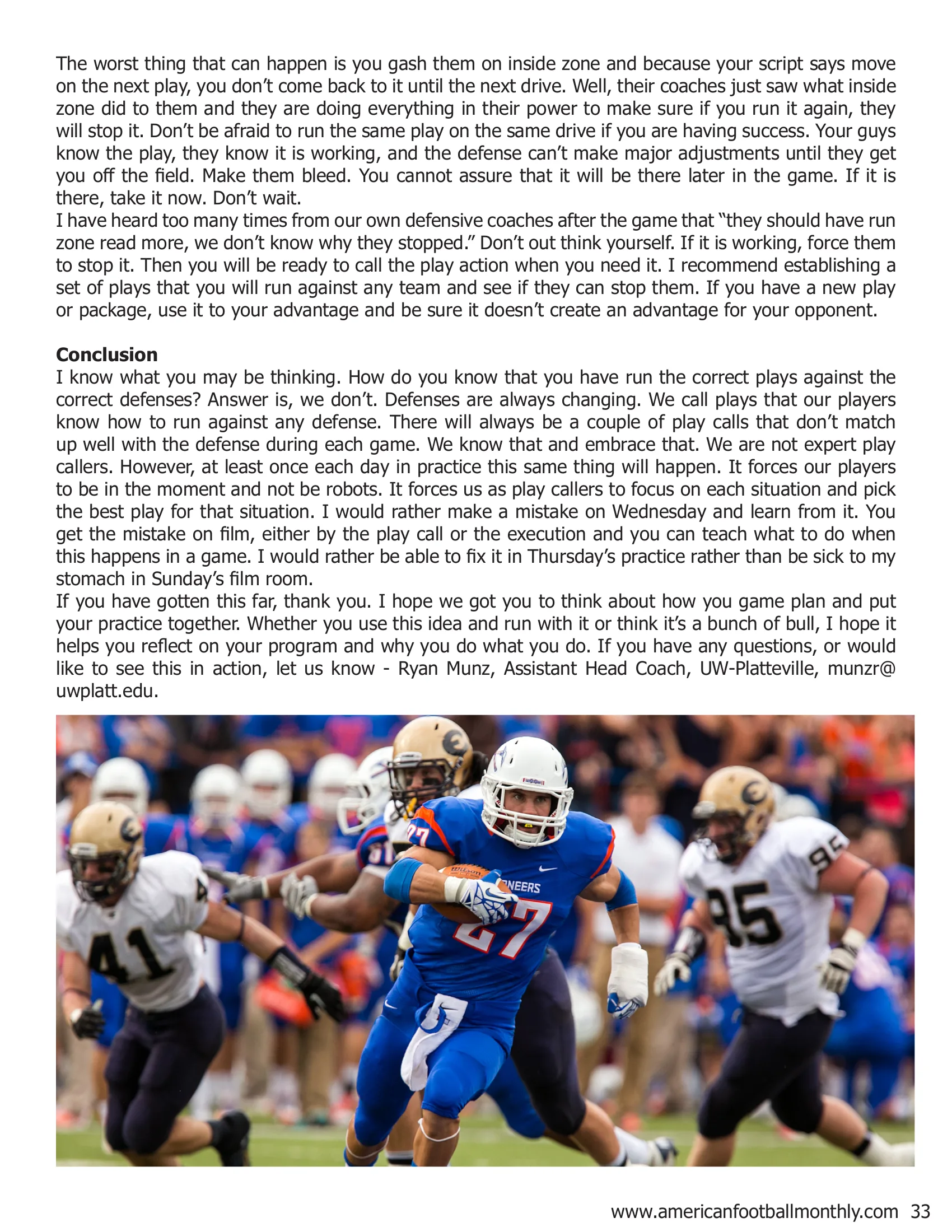 To Script or Not to Script — American Football Quarterly Vol 3 — Winter 2018, page 33
