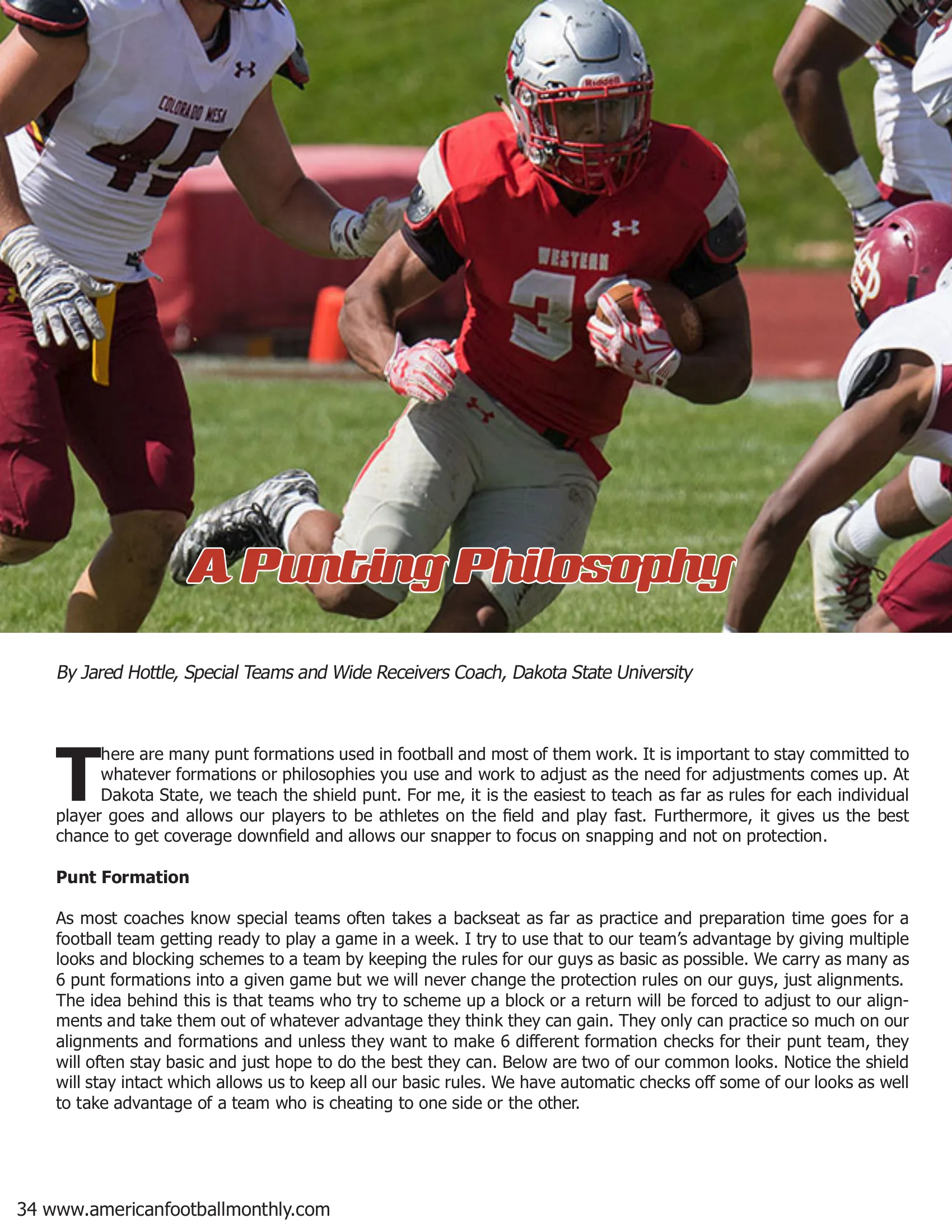 A Punting Philosophy — American Football Quarterly Vol 3 — Winter 2018, page 34