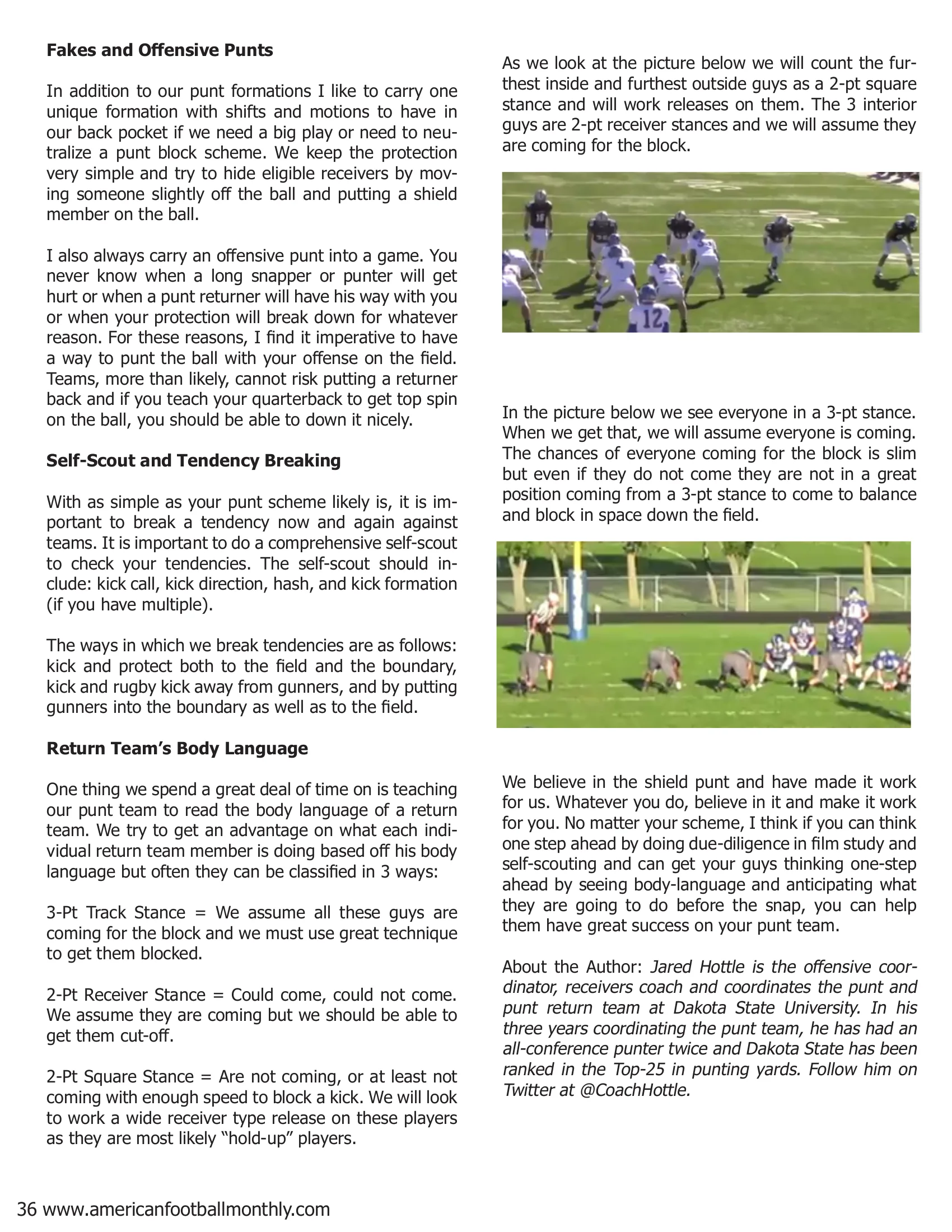 A Punting Philosophy — American Football Quarterly Vol 3 — Winter 2018, page 36