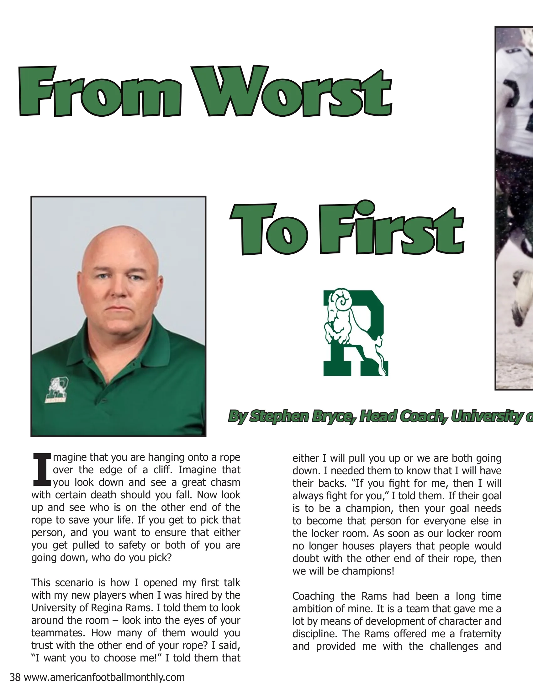 From Worst to First — American Football Quarterly Vol 3 — Winter 2018, page 38