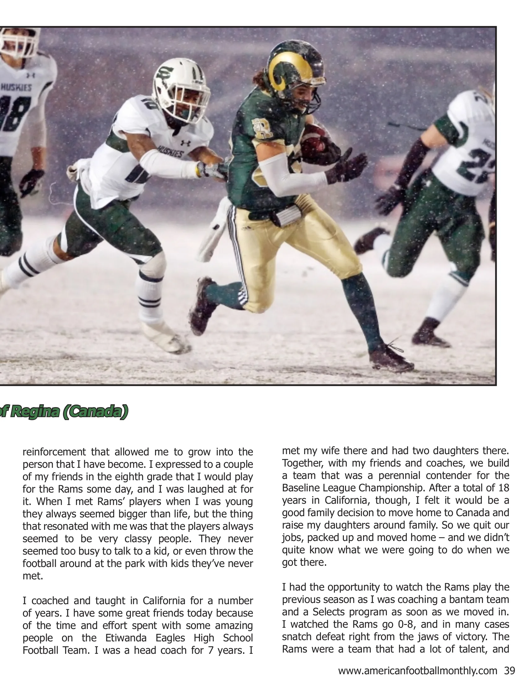 From Worst to First — American Football Quarterly Vol 3 — Winter 2018, page 39