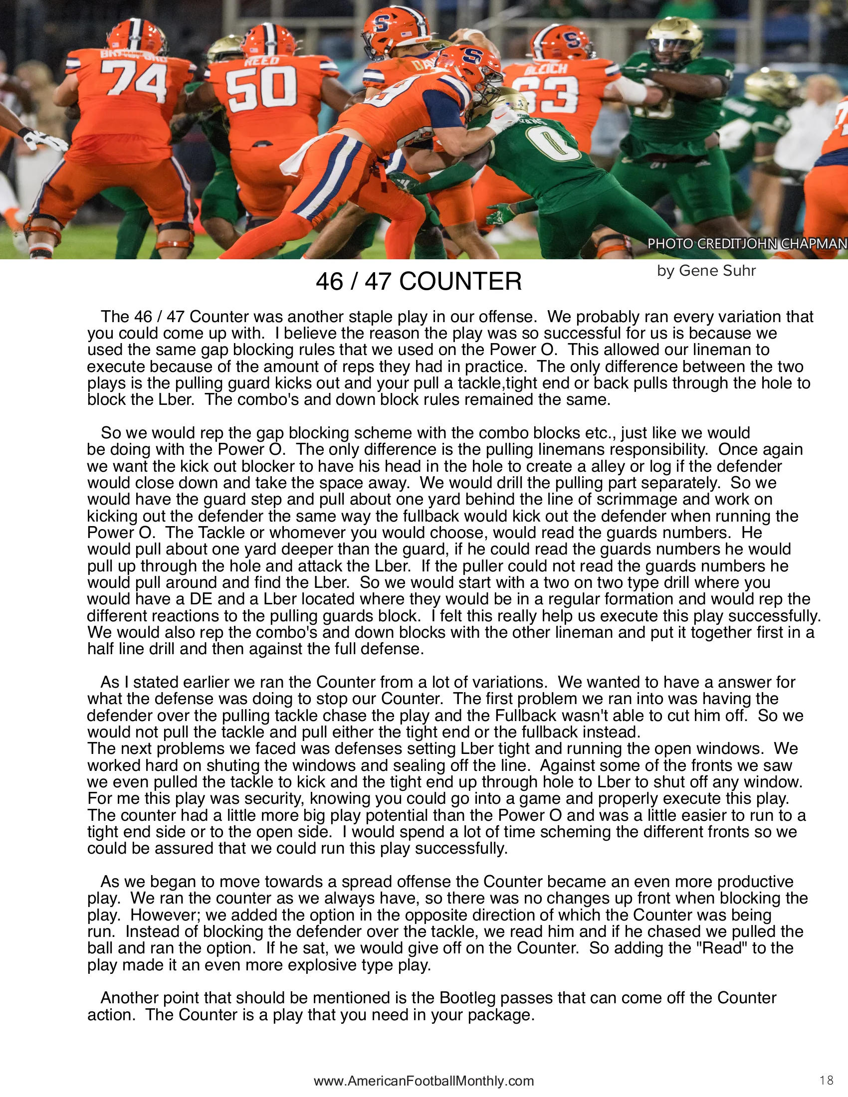 THE COUNTER — American Football Quarterly Vol 3 — Fall 2024, page 18