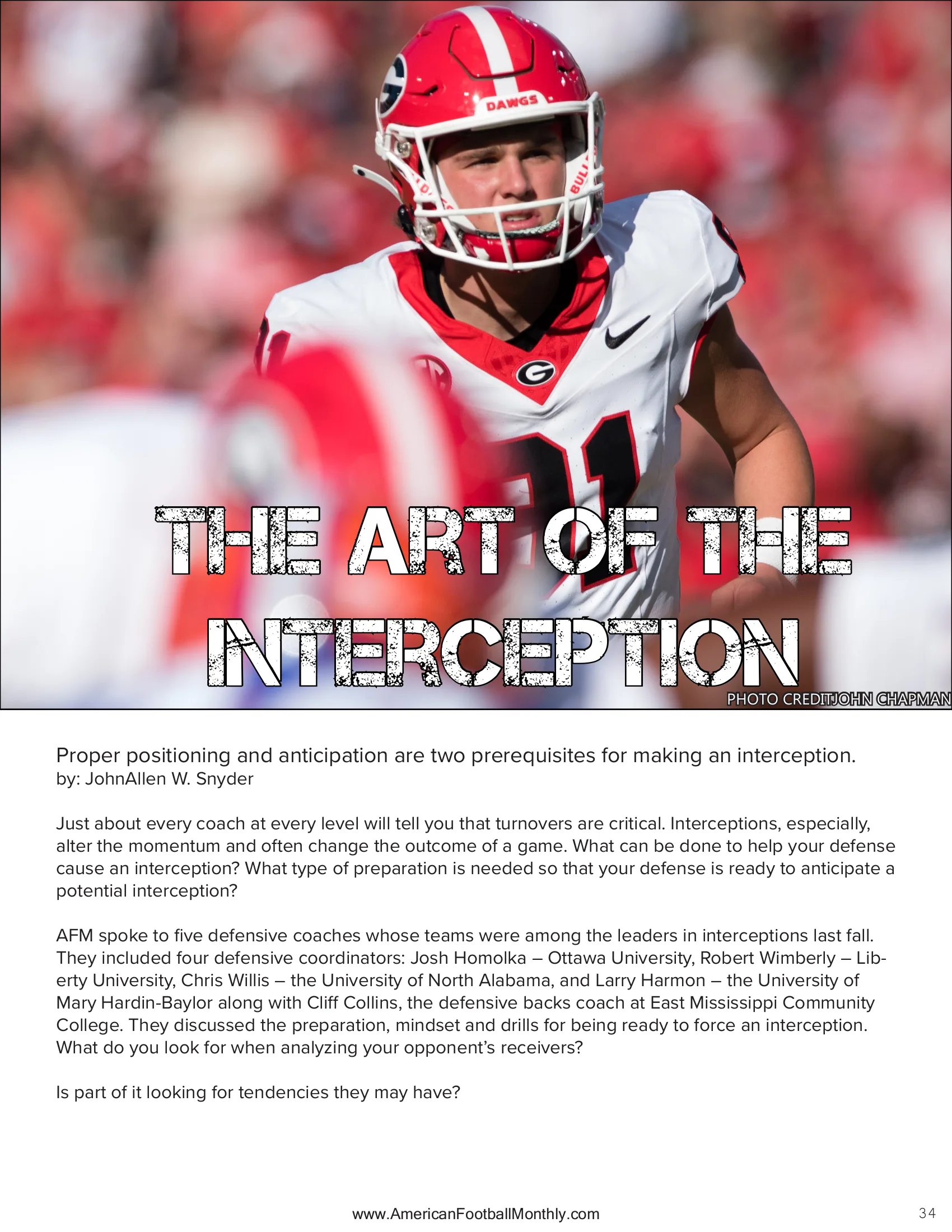 THE COUNTER — American Football Quarterly Vol 3 — Fall 2024, page 34