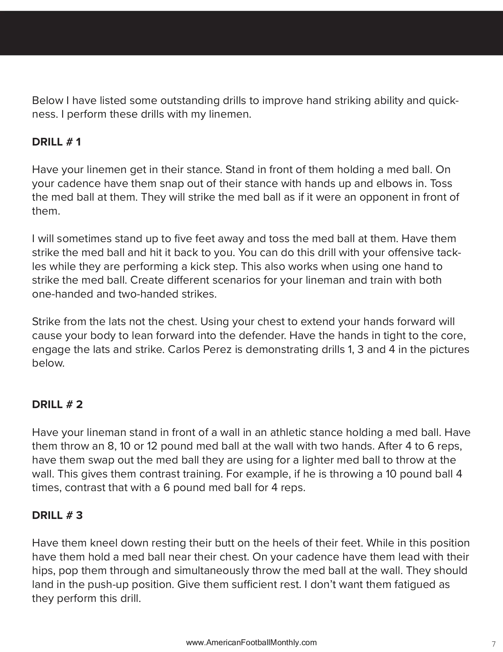 DRILLS FOR QUICKNESS - TRENCH TACTICS — American Football Quarterly Vol 3 — Fall 2025, page 7