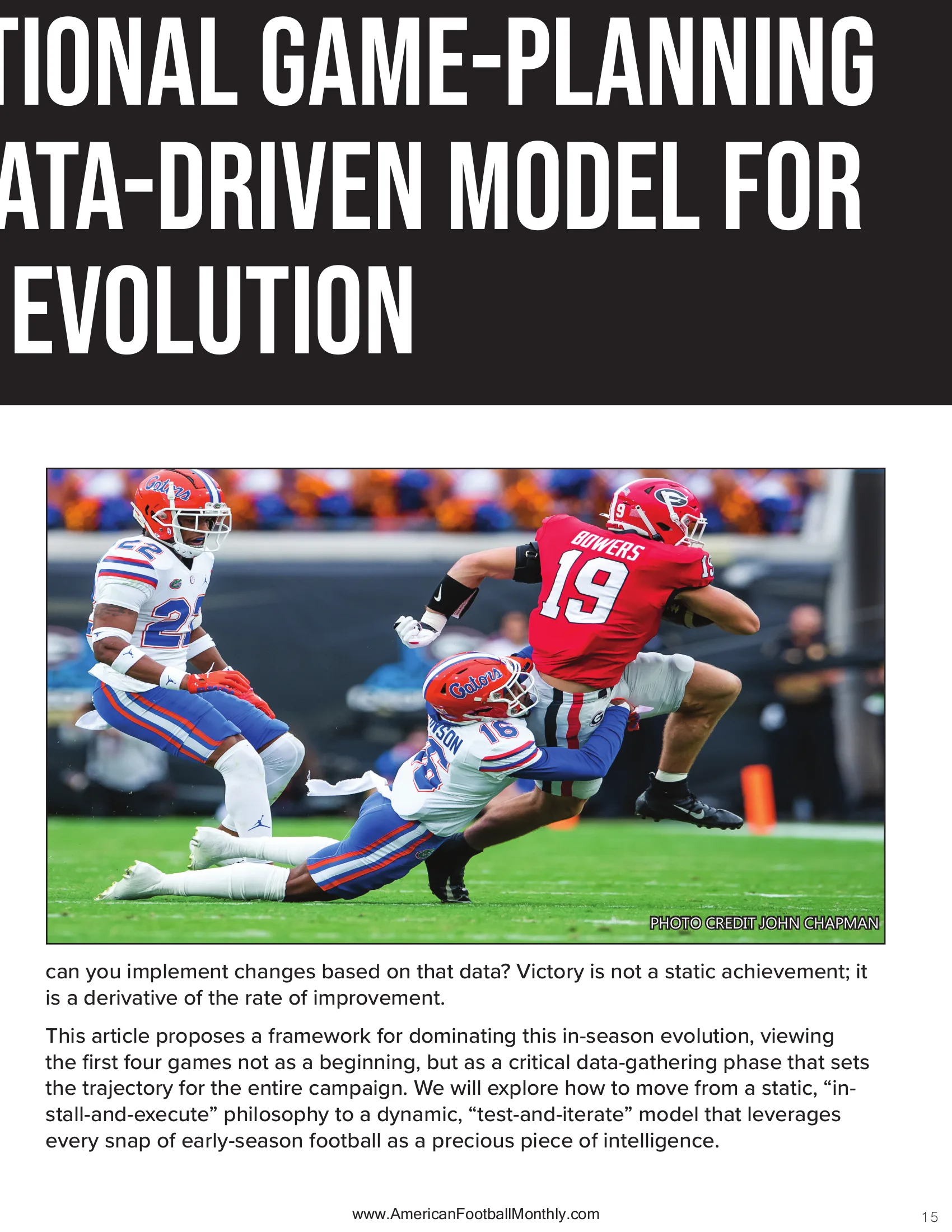 WINNING THE IN SEASON EVOLUTION RACE — American Football Quarterly Vol 3 — Fall 2025, page 15